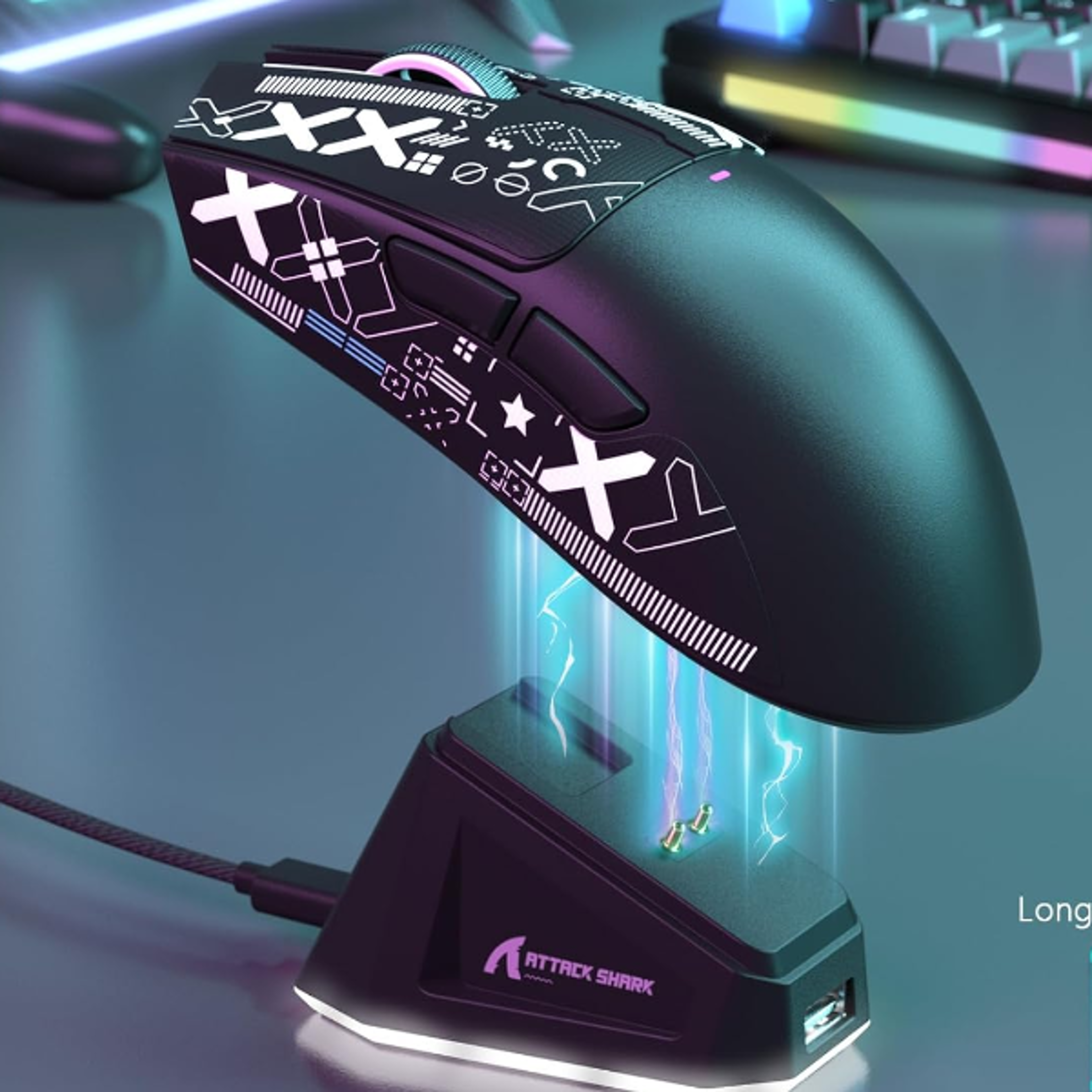 ultra light wireless gaming mouse rgb tri mode dpi magnetic charging dock