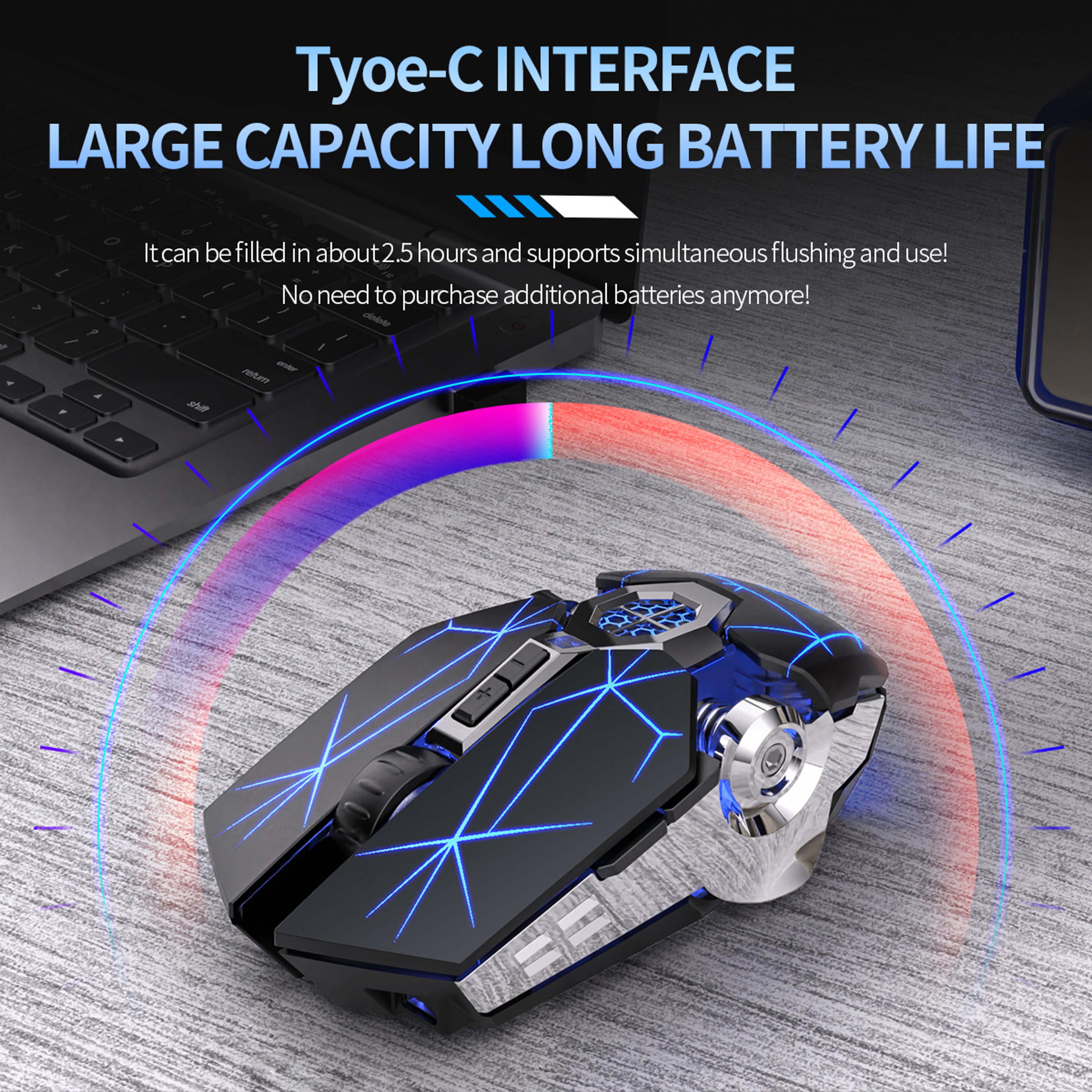 Silent Wireless Rechargeable Ergonomic Laptop Mouse DPI For MacBook PC 4