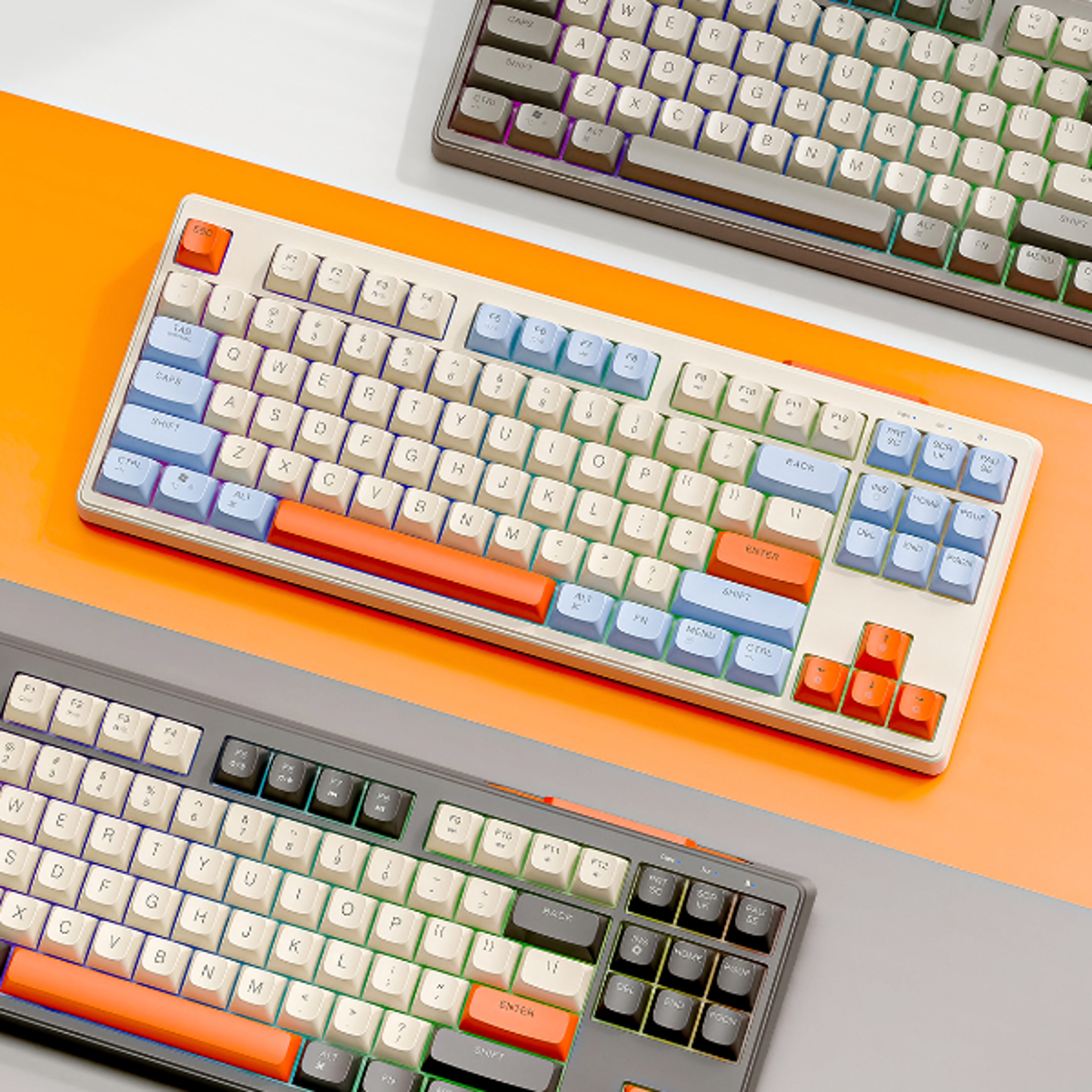 dual mode wireless gaming keyboard with rgb backlight & durable pbt keycaps