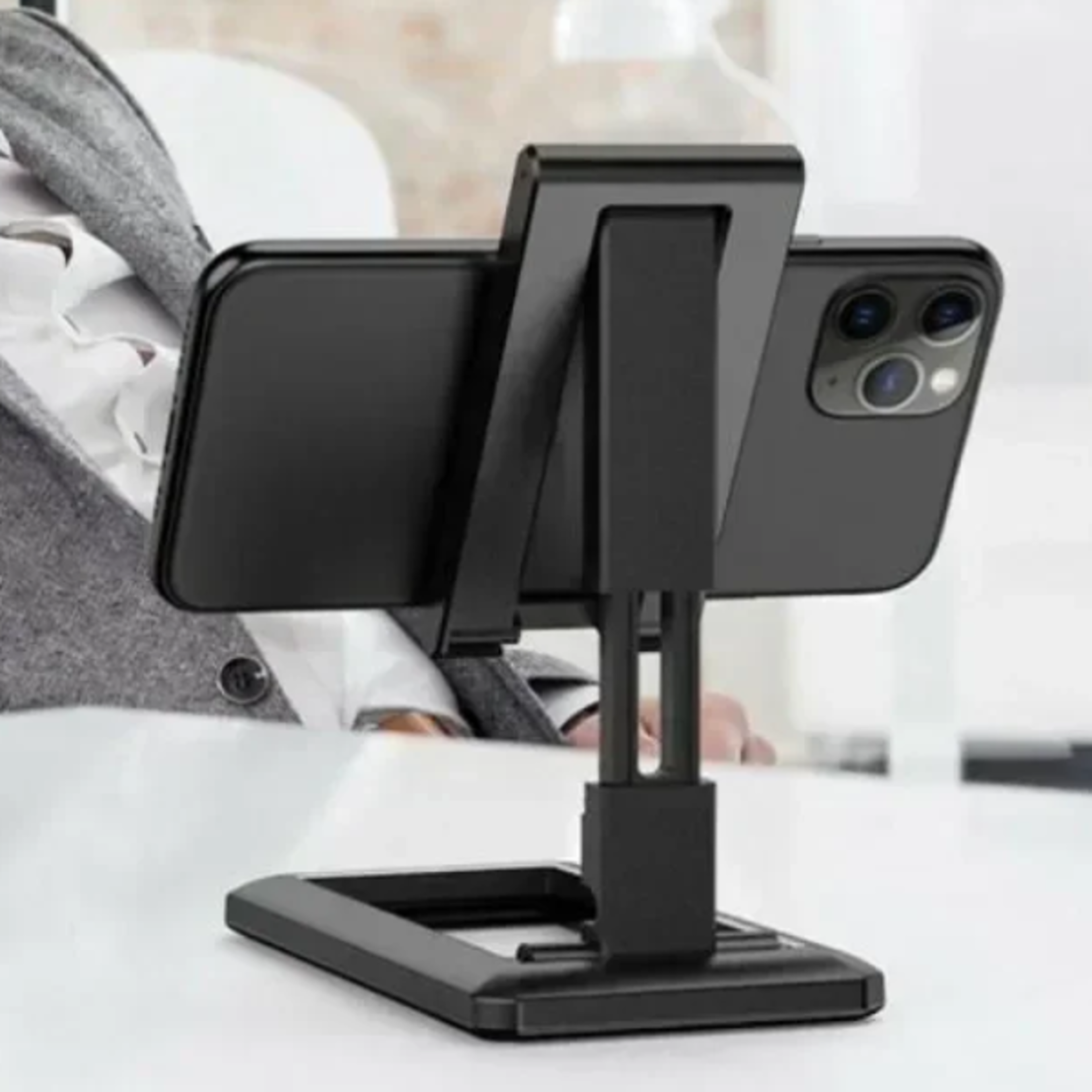flexview foldable phone stand for desk adjustable mobile holder