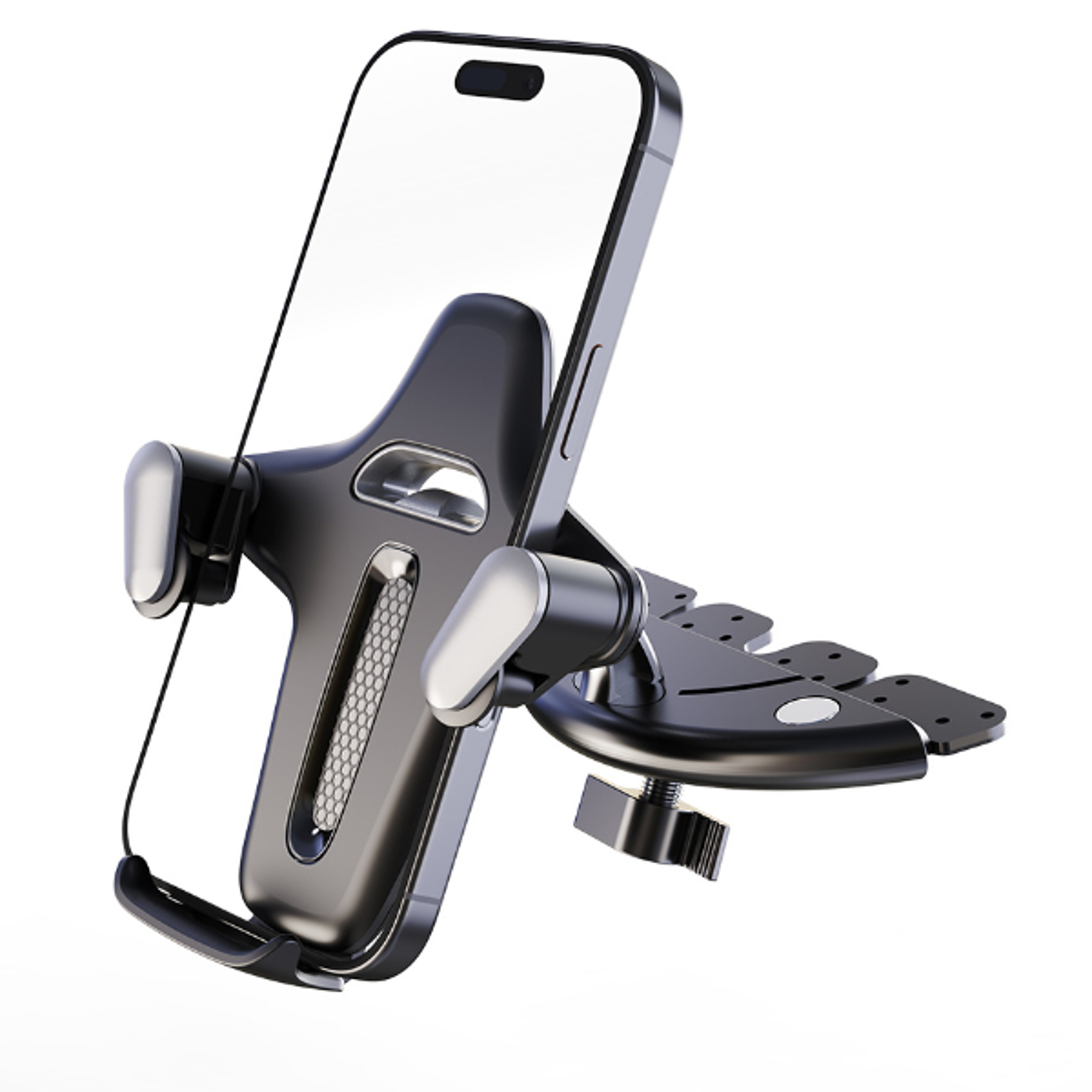 universal cd slot car phone mount with one touch secure grip