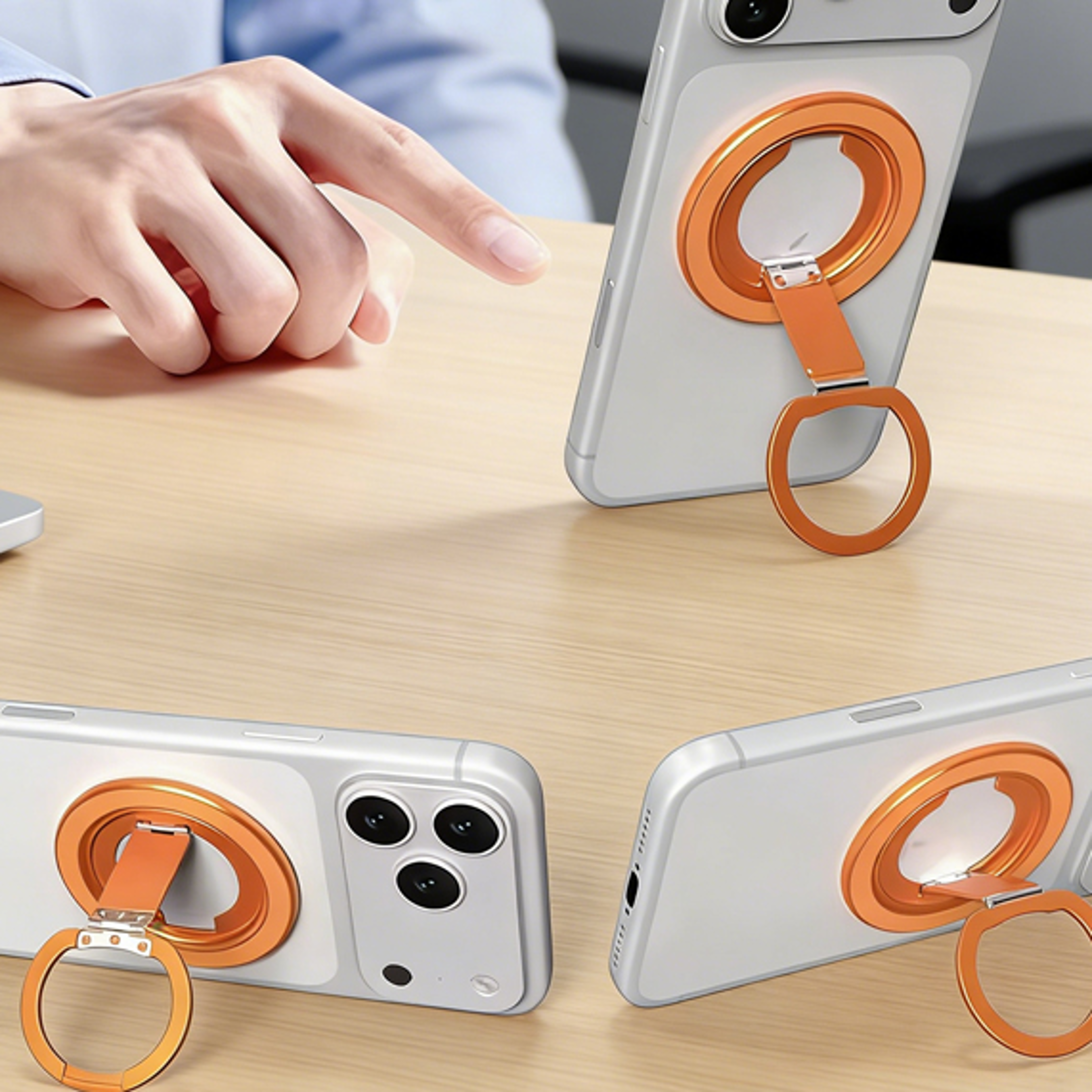 magsafe magnetic phone ring holder with rotating kickstand
