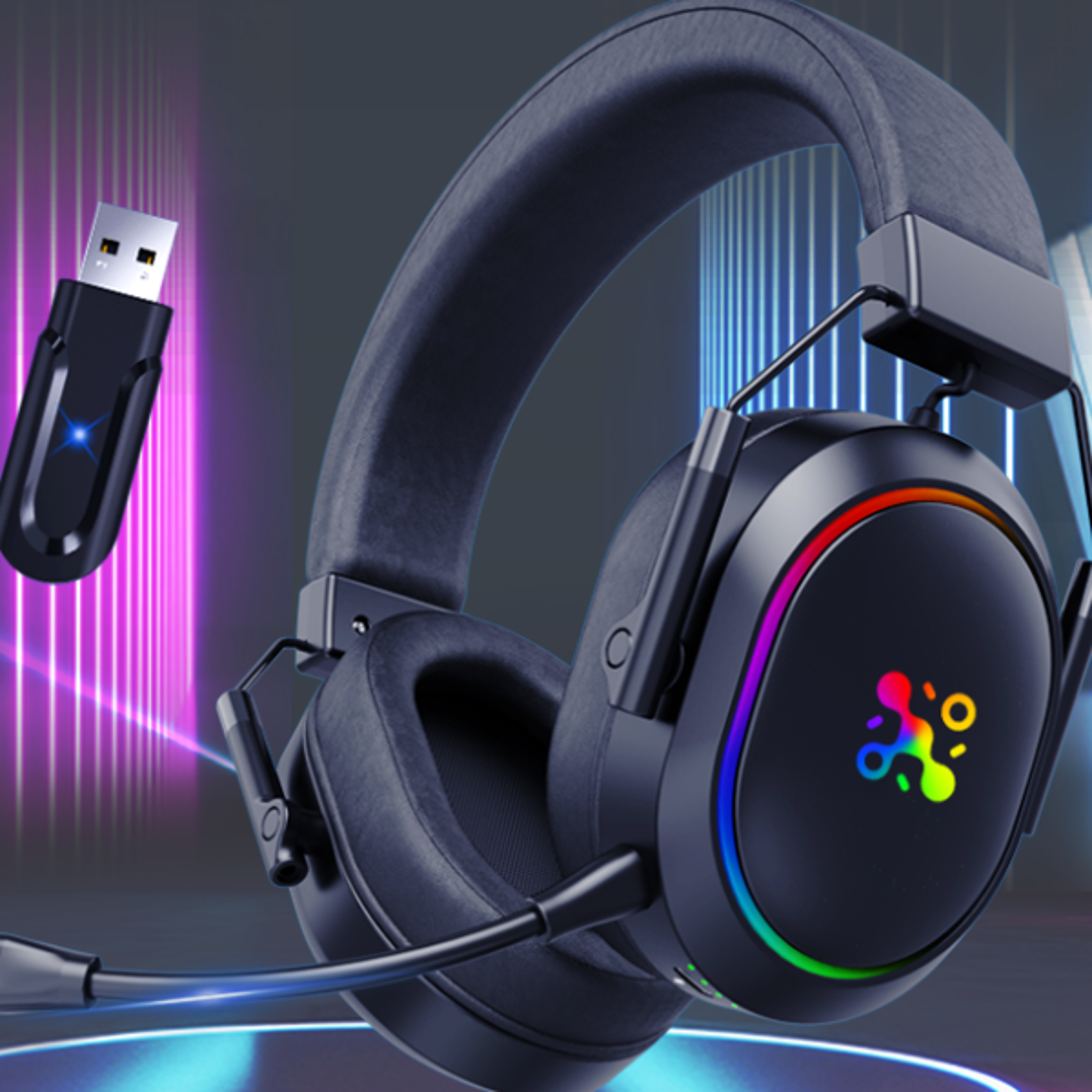 wireless gaming headset with surround sound for ps5 ps4 pc and mobile