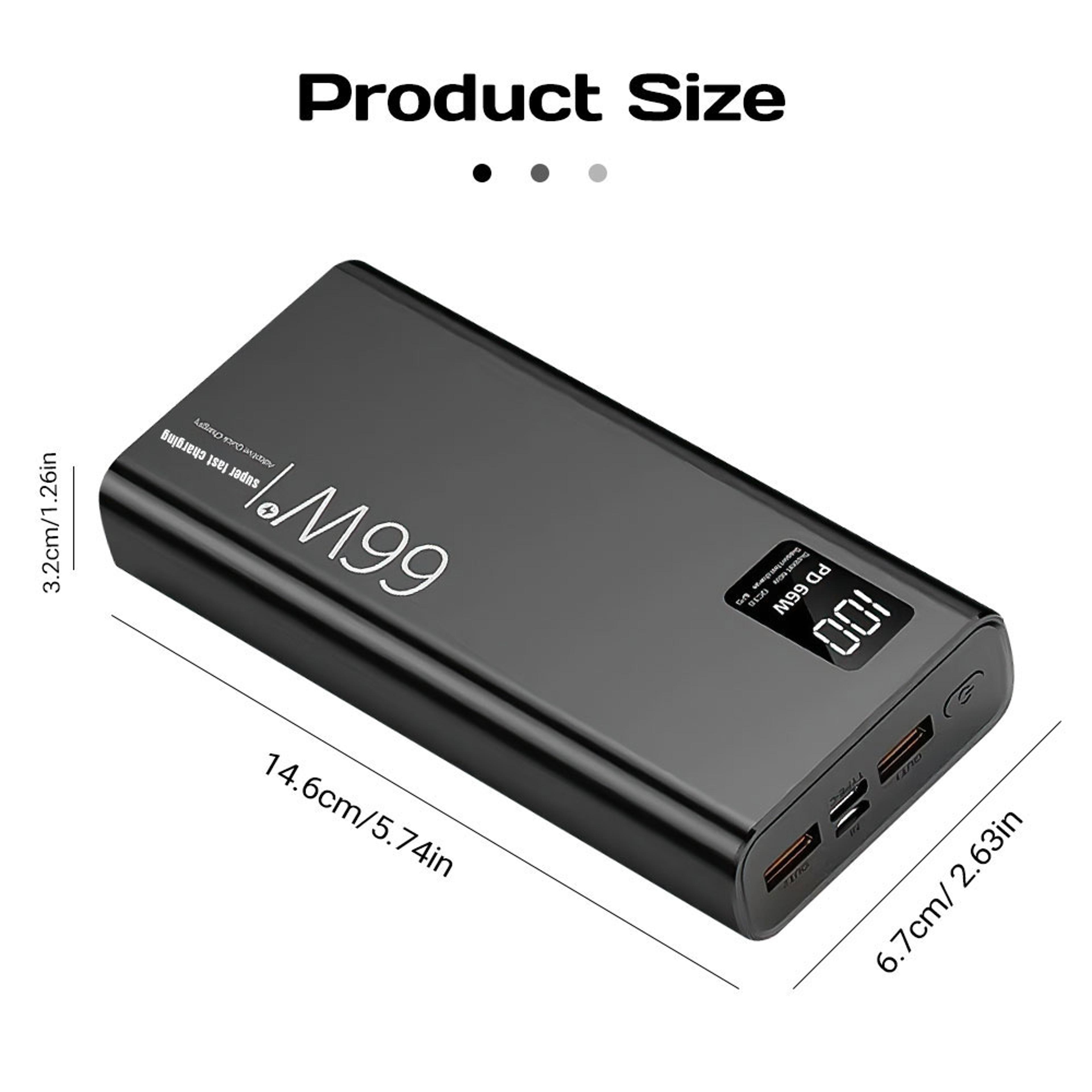 Power Bank Portable Fast Charger With 4 Built In Cables  Digital Display 6
