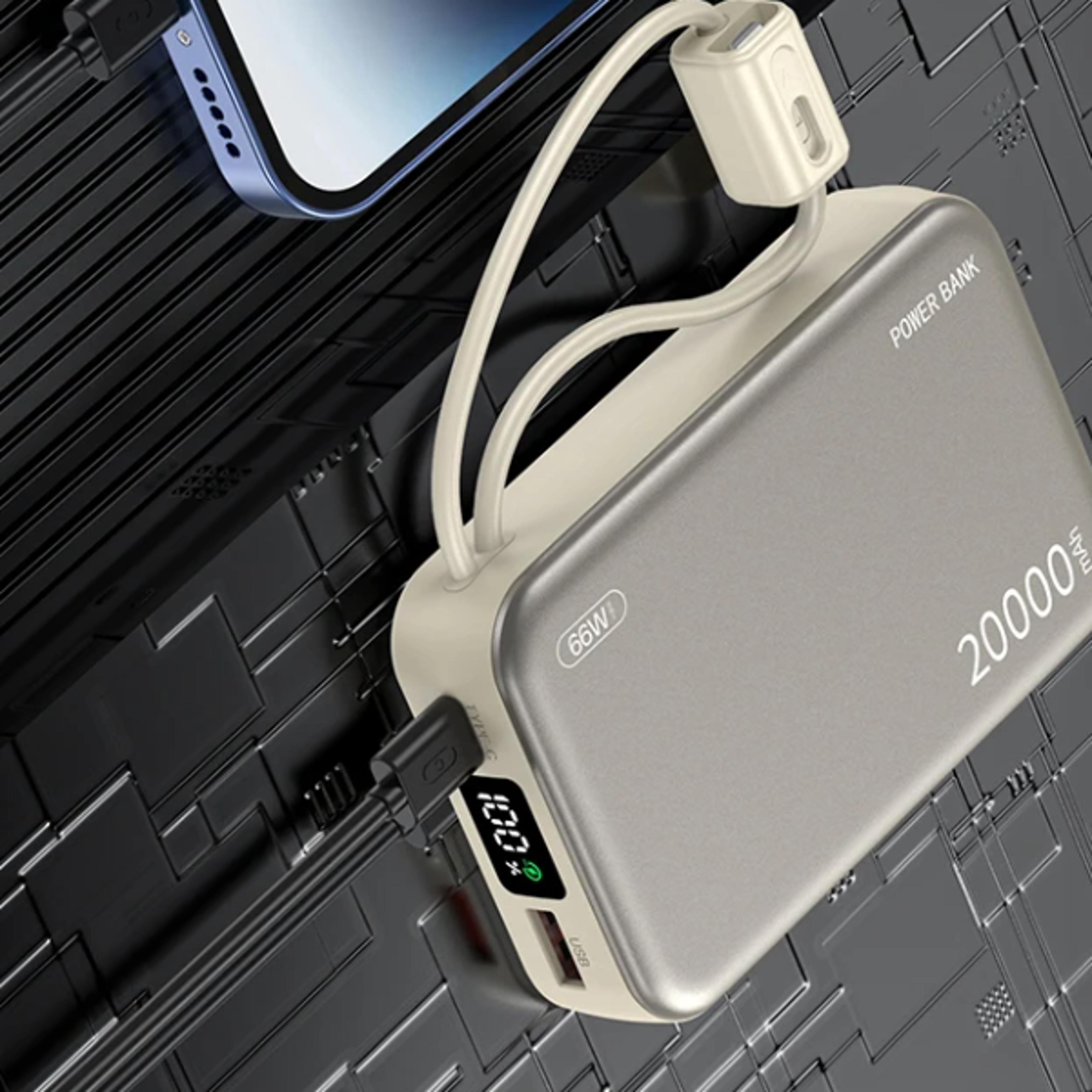 fast charging power bank with usb c portable battery pack