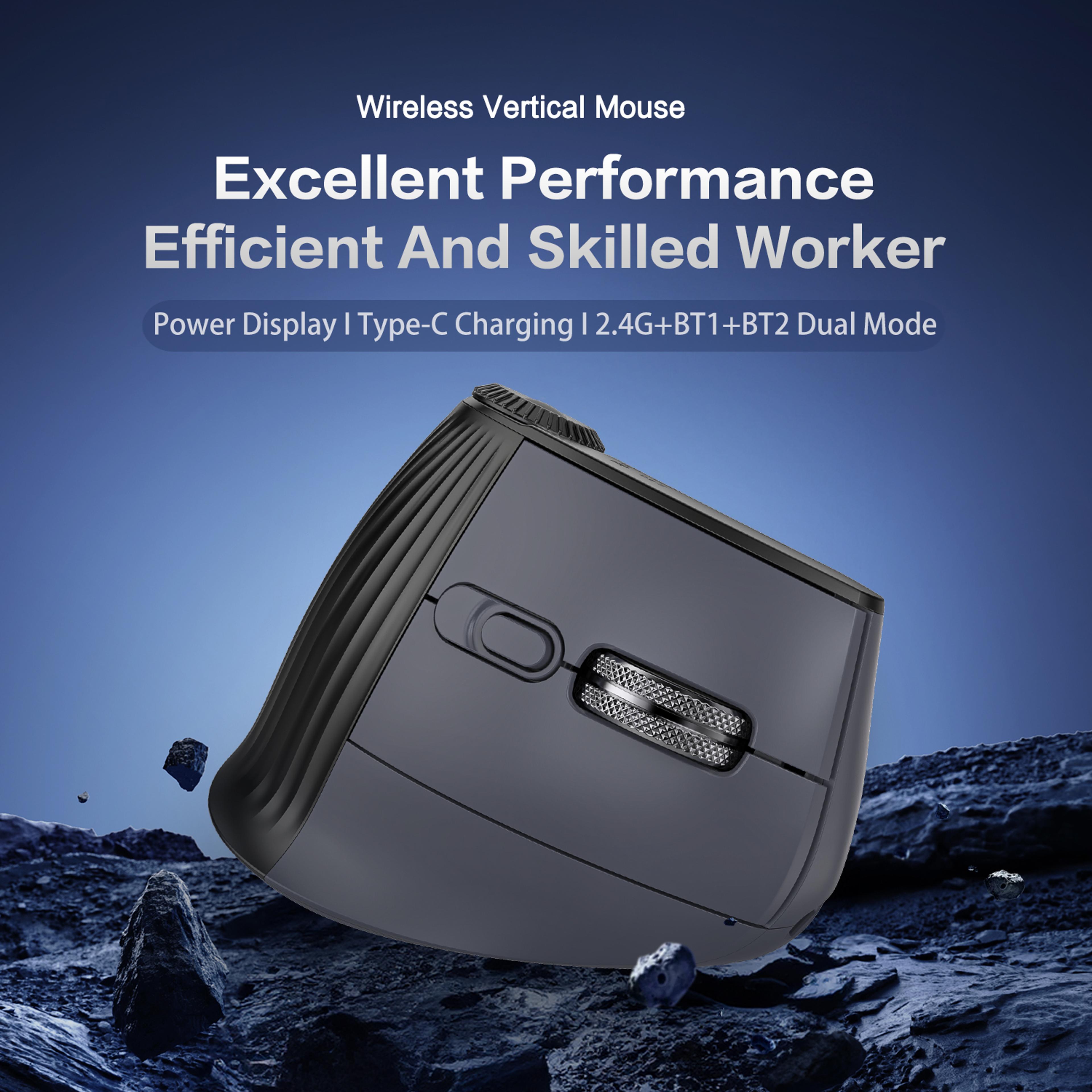 Vertical Ergonomic Bluetooth Wireless Mouse With OLED Display DPI Rechargeable Gaming Mouse 5