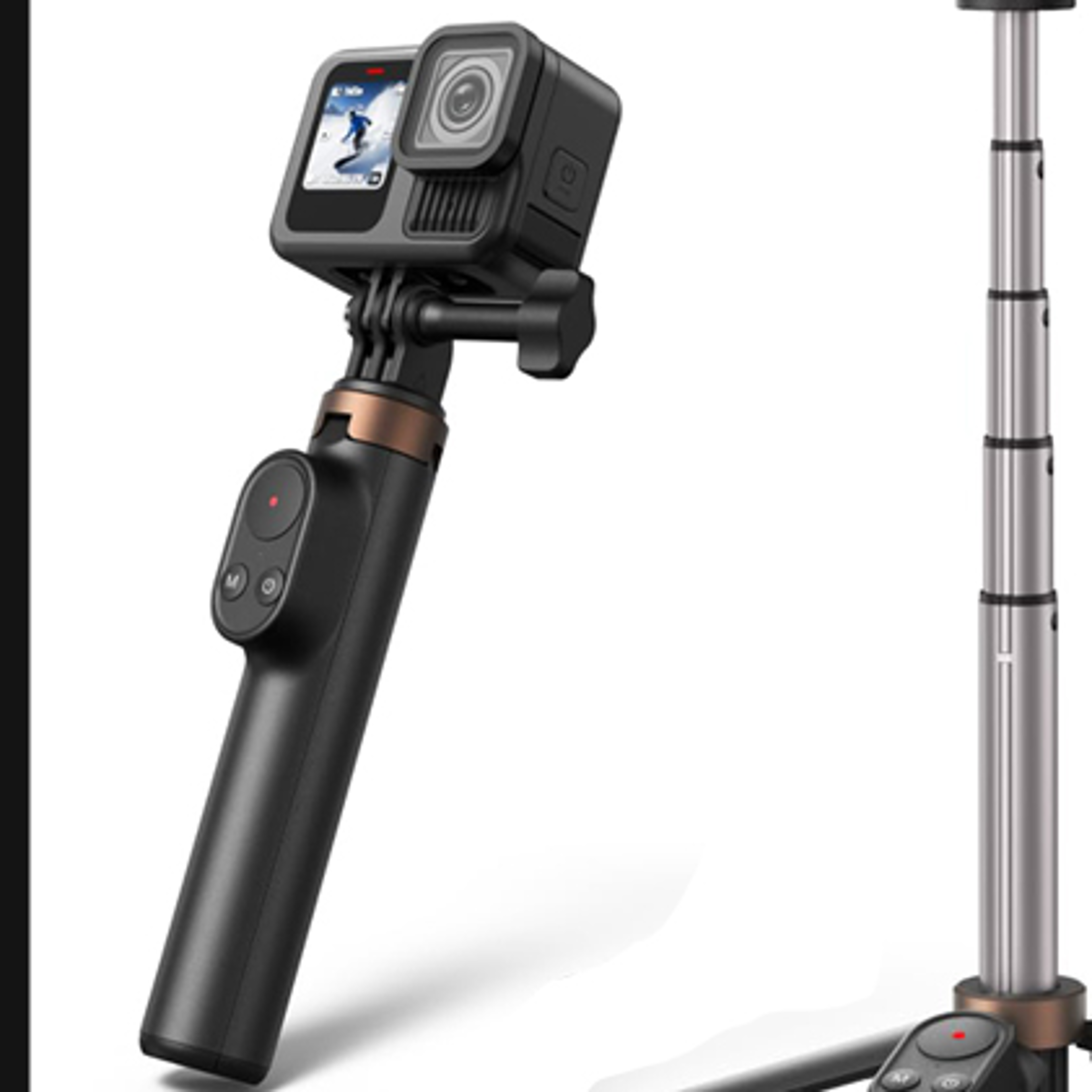 bluetooth selfie stick tripod with remote for smartphones gopro & dji action cameras
