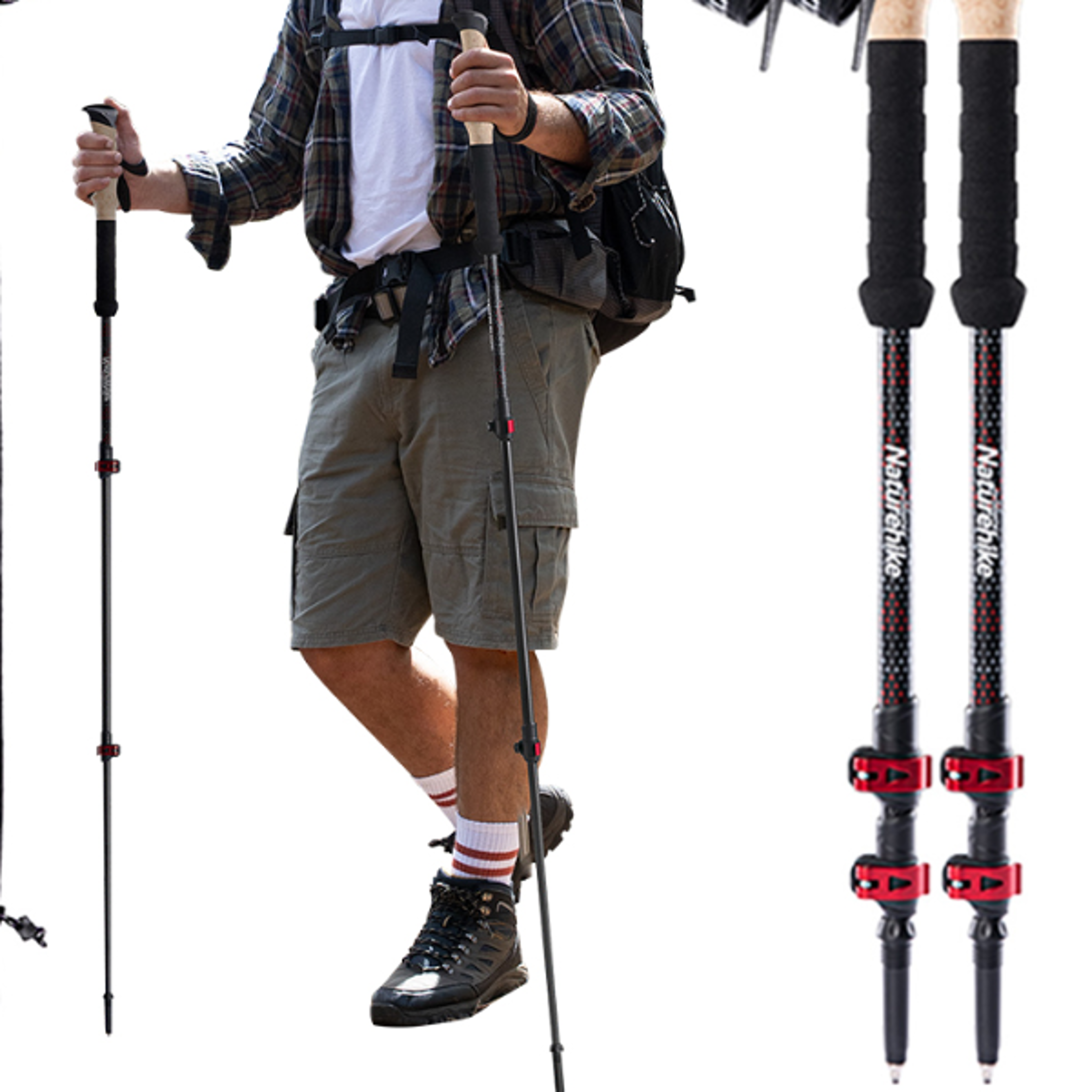 carbon fiber collapsible hiking poles set lightweight telescopic trekking walking sticksss