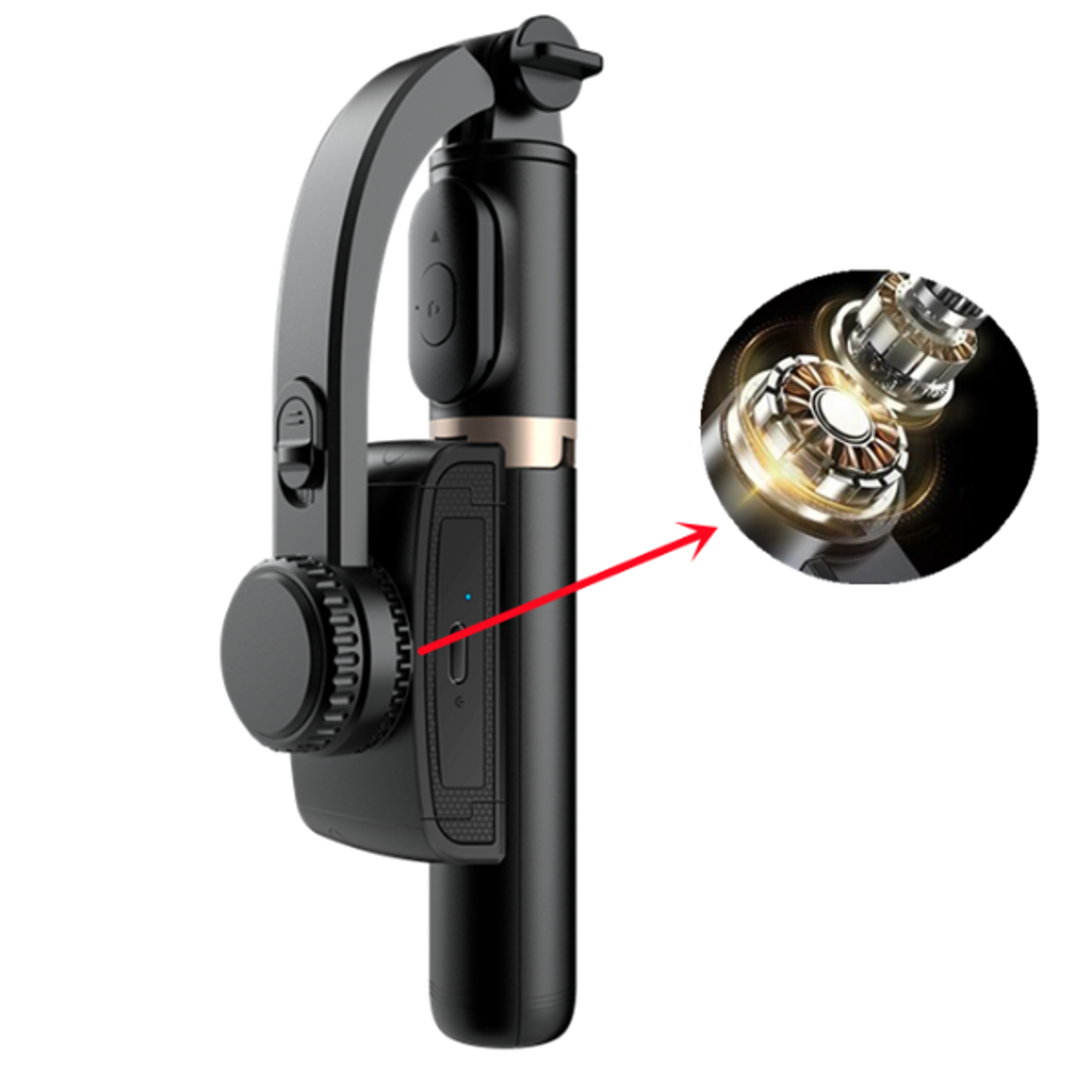 portable bluetooth selfie stick tripod with phone gimbal stabilizer for smooth video recording