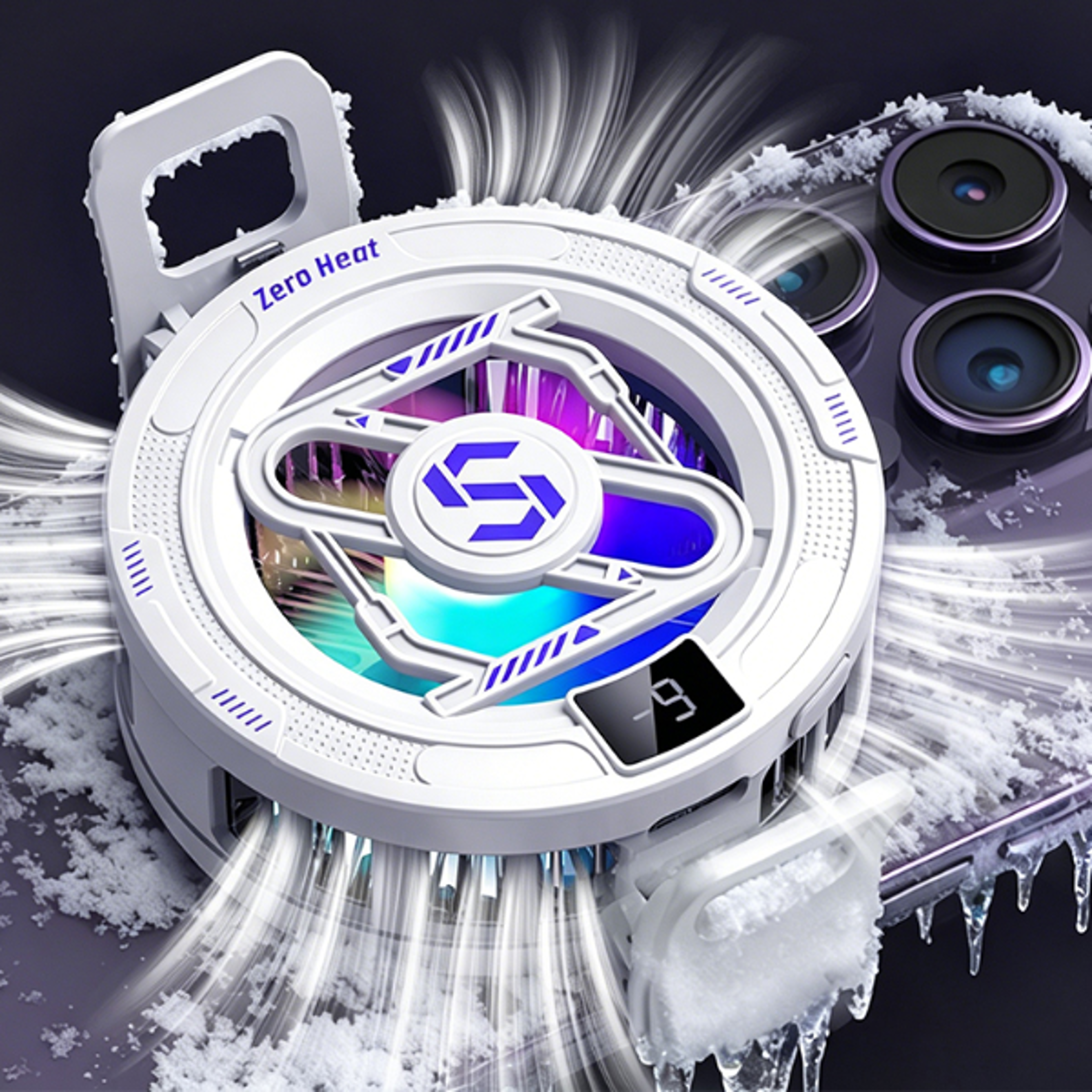 magcool pro magnetic phone cooler with digital display rgb gaming fan