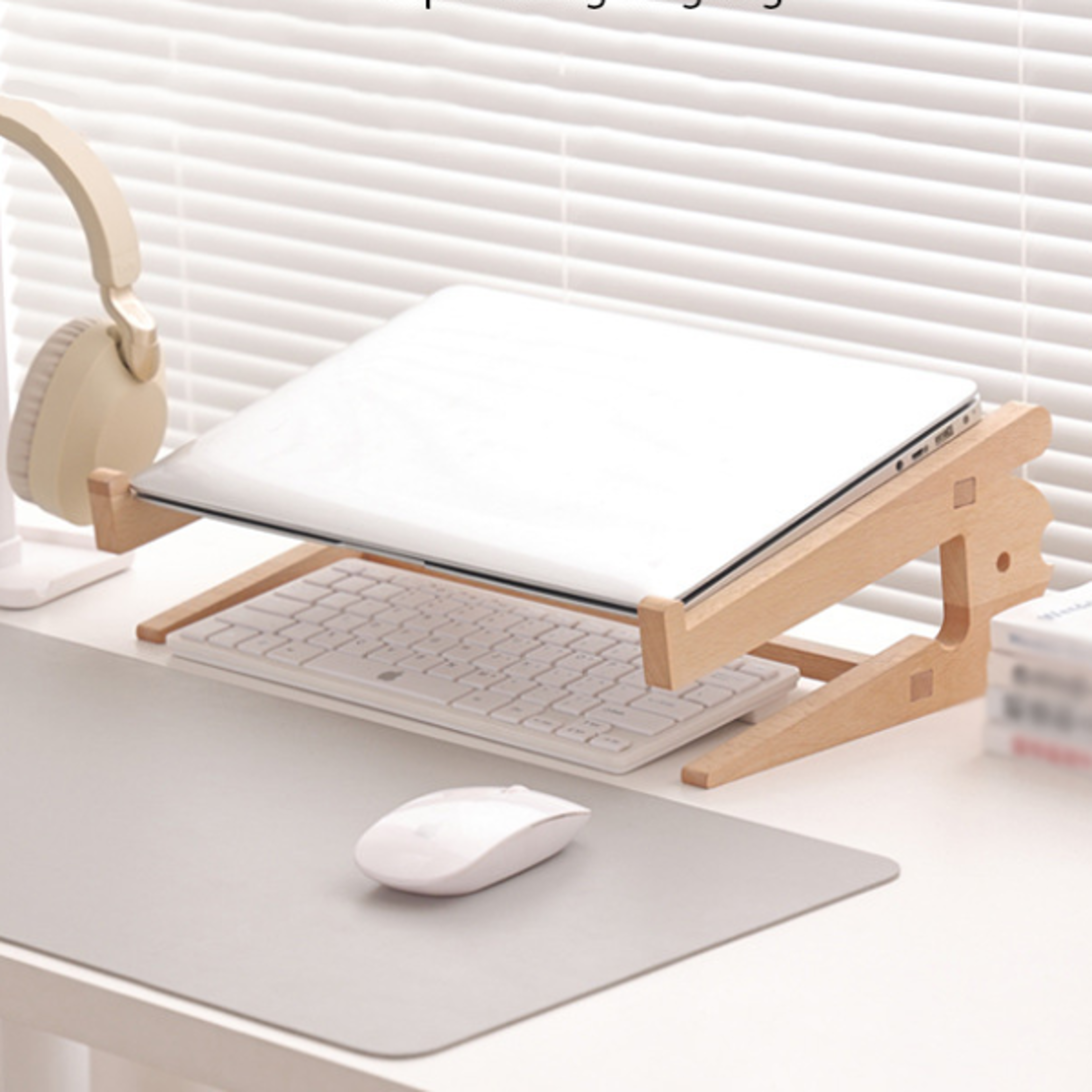 solid wood vertical laptop stand desktop macbook stand space saving laptop dock