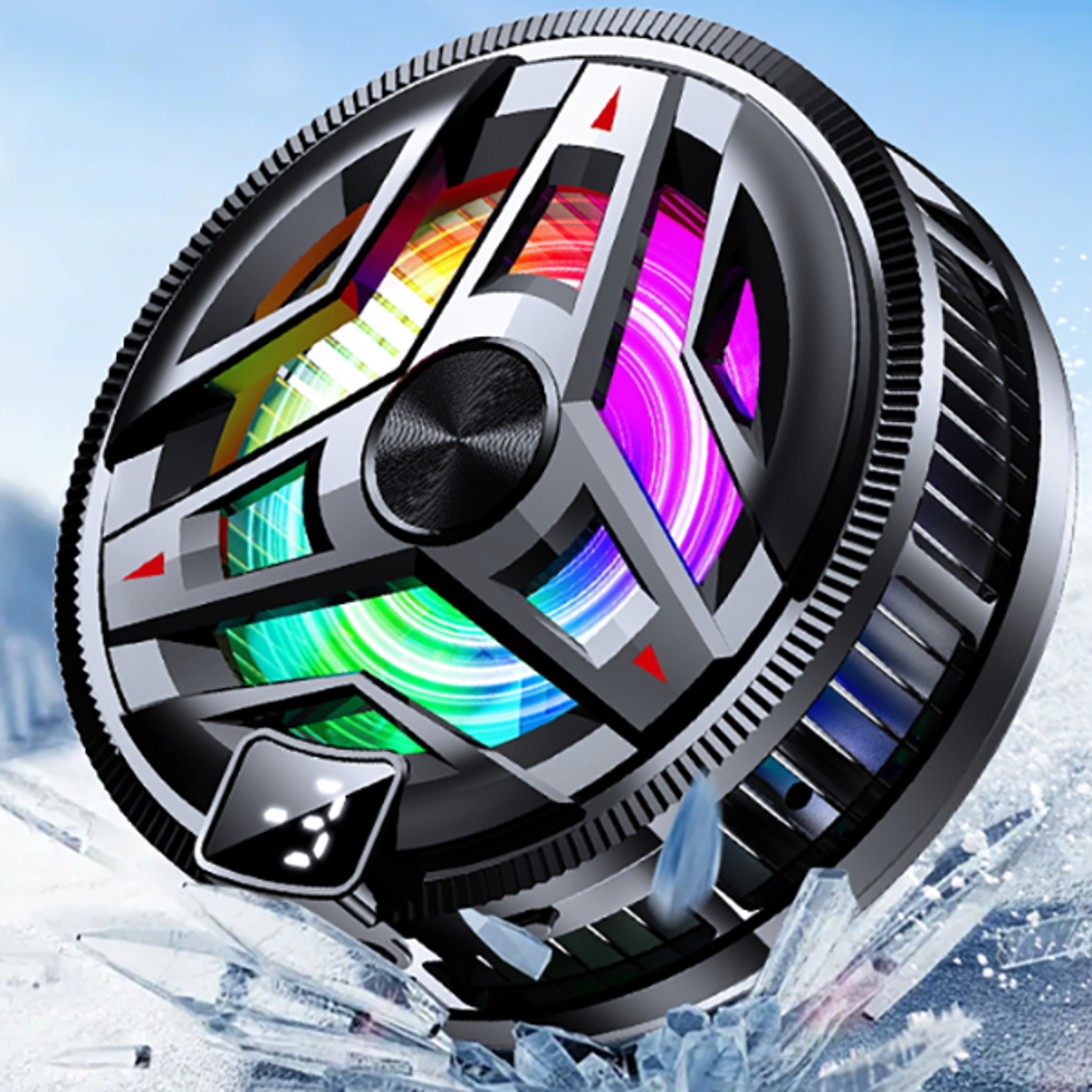 magnetic semiconductor phone cooler with rgb lights level cooling fan for gaming smartphones