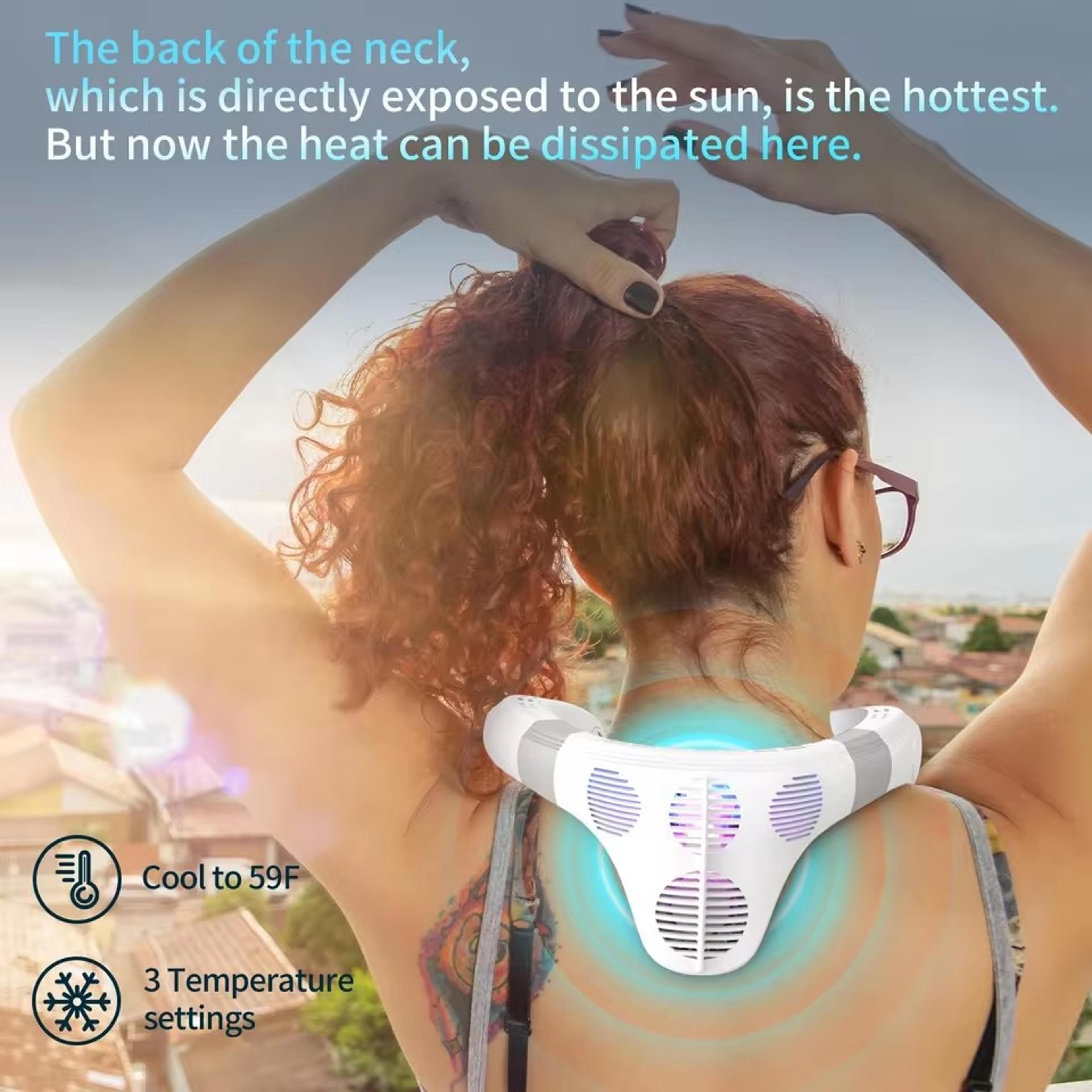 Portable Neck Fan Rechargeable Neck Air Conditioner With Semiconductor Cooling 4