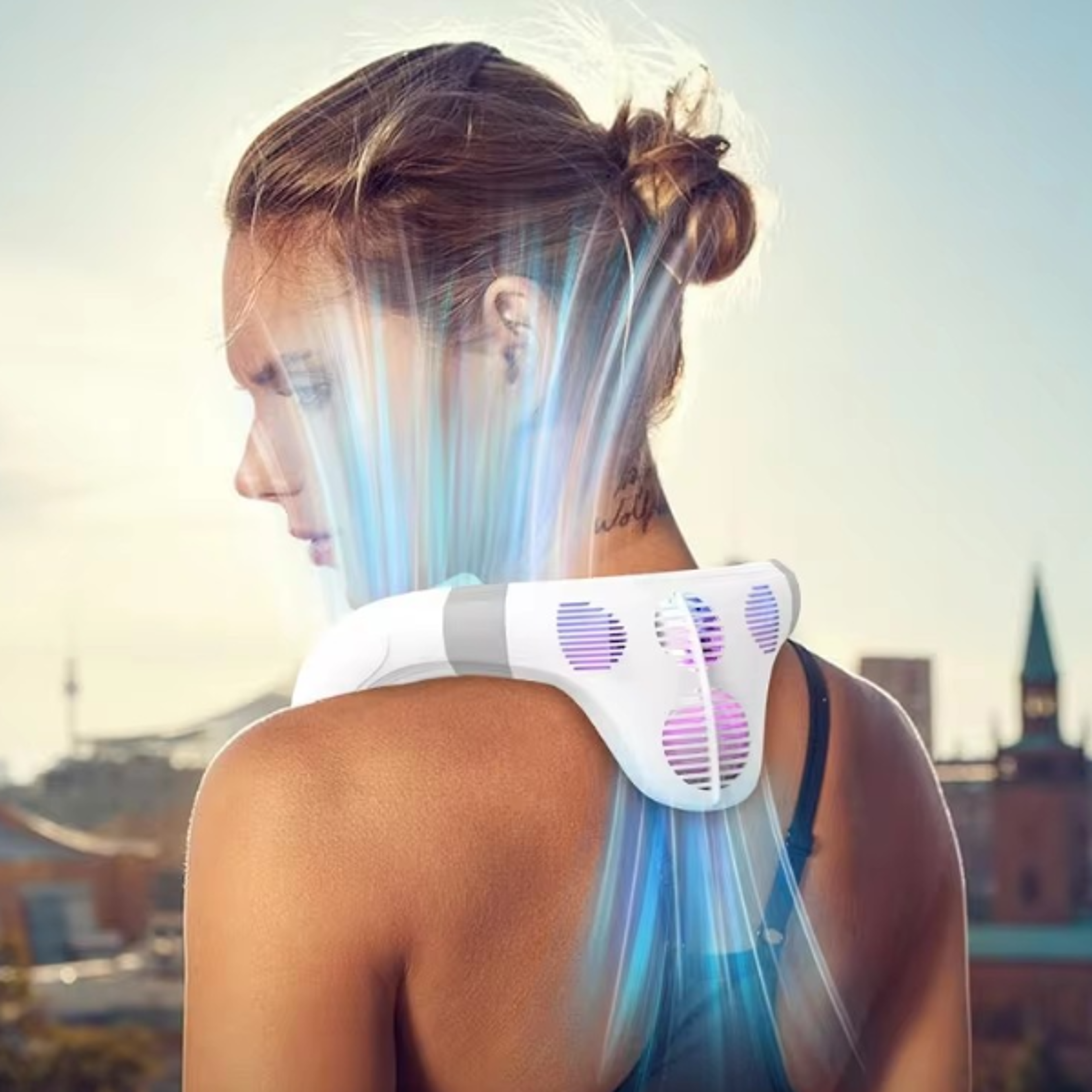 portable neck fan rechargeable neck air conditioner with semiconductor cooling