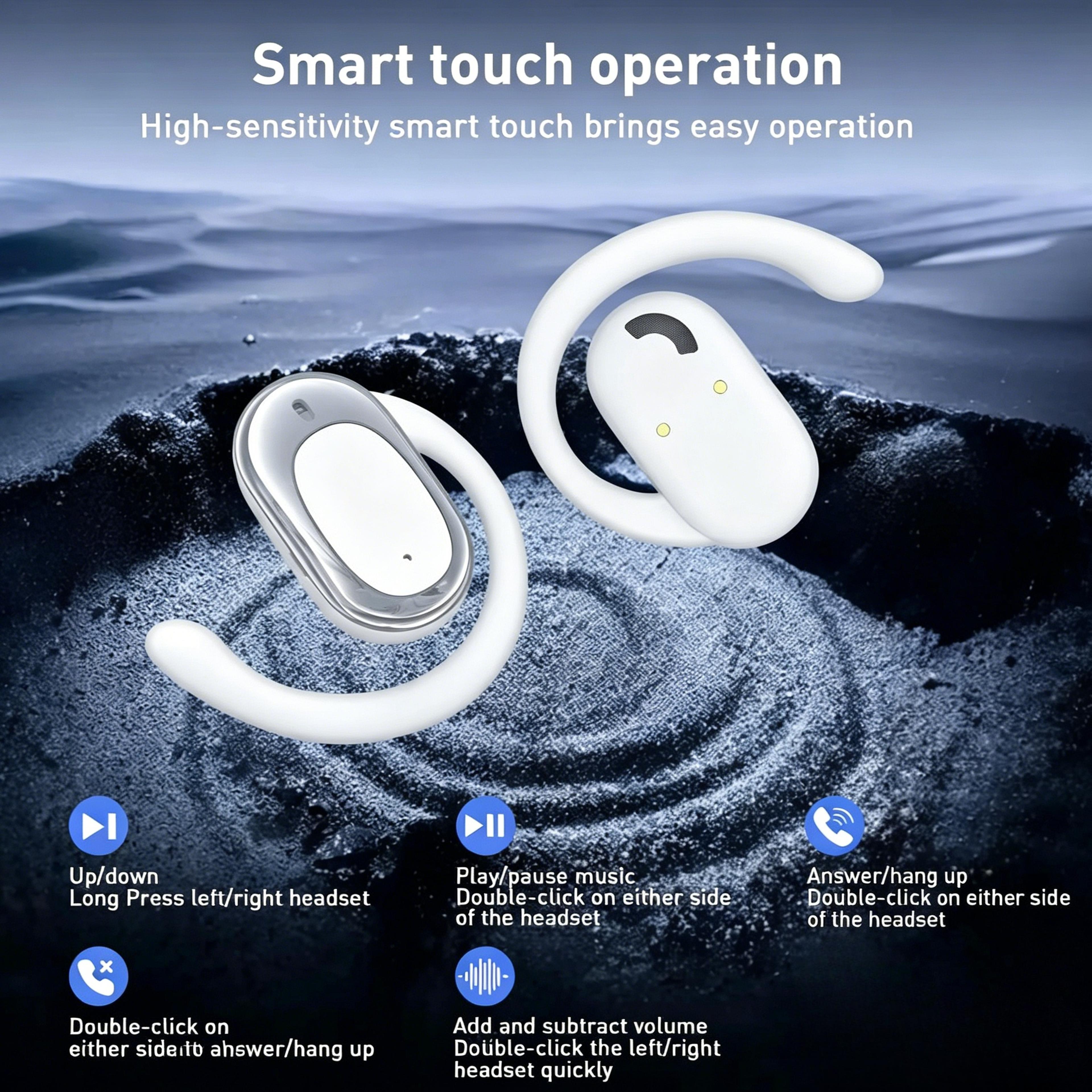 Open Ear Headphones Bluetooth Wireless Earbuds With Rotatable Fit  HD Mic 7