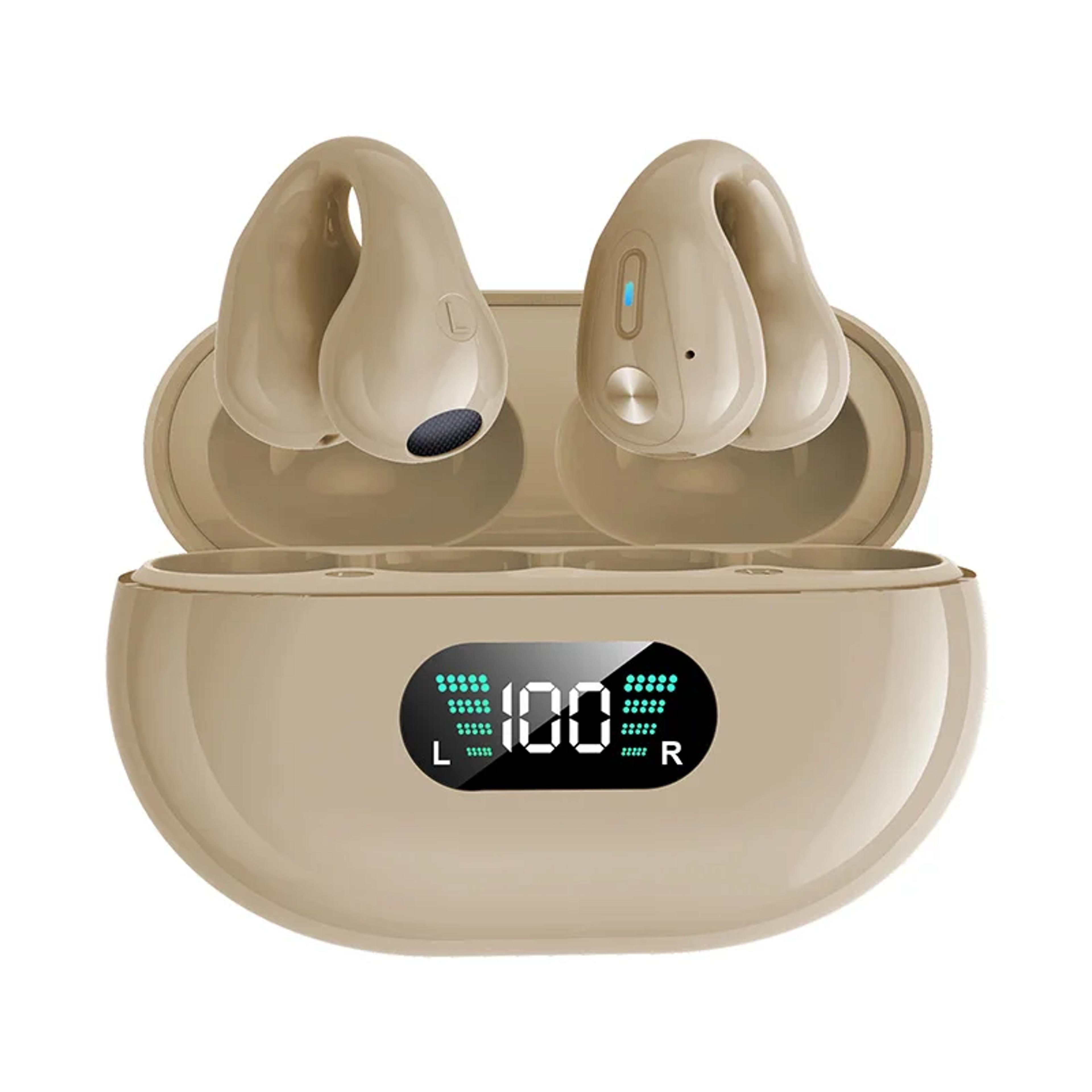 Open Ear Bluetooth Earbuds Bone Conduction Ear Clip Headphones With LED Display  Touch Control 6