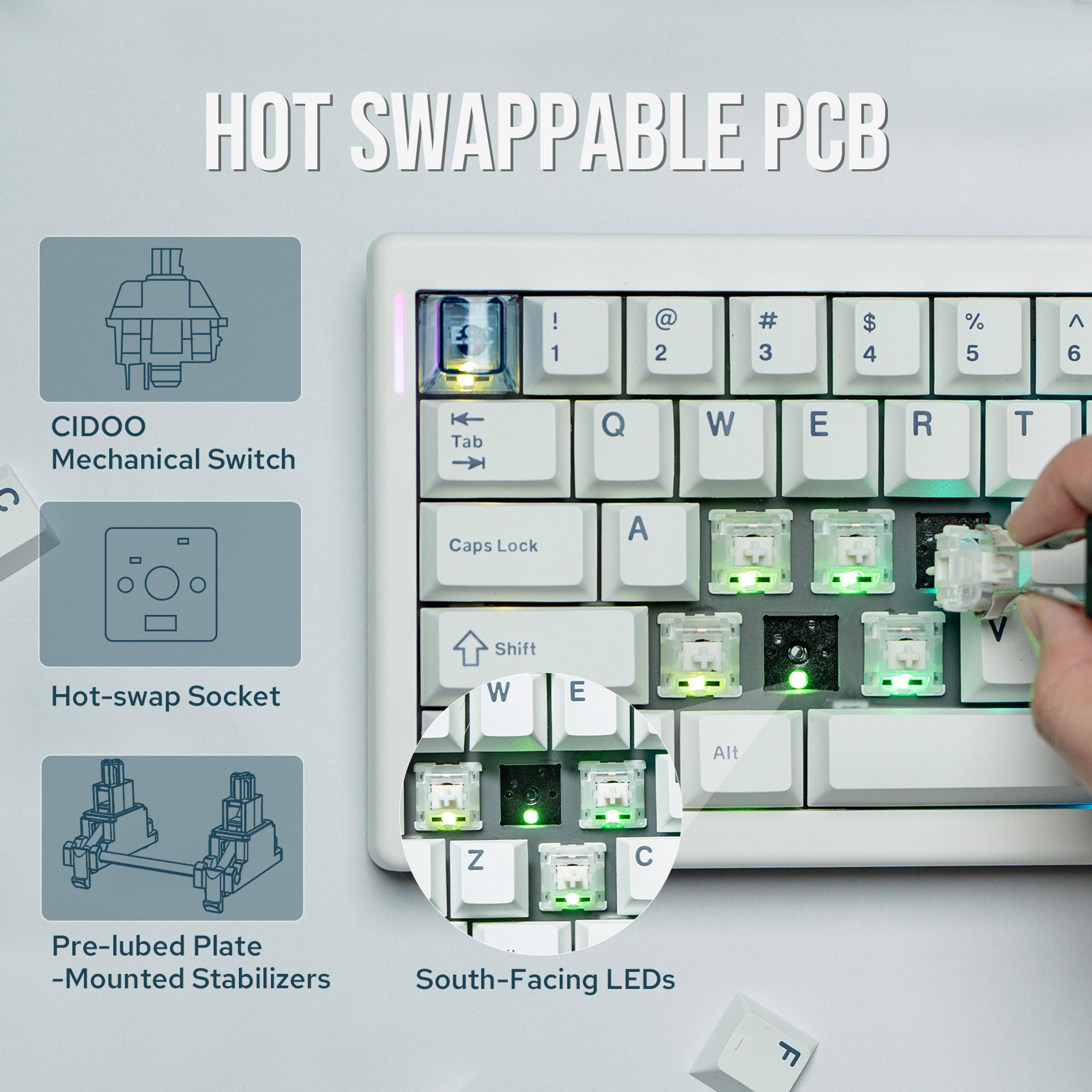 Mechanical Keyboard Wireless Gaming Keyboard With VIA Programmable Gasket Design 3