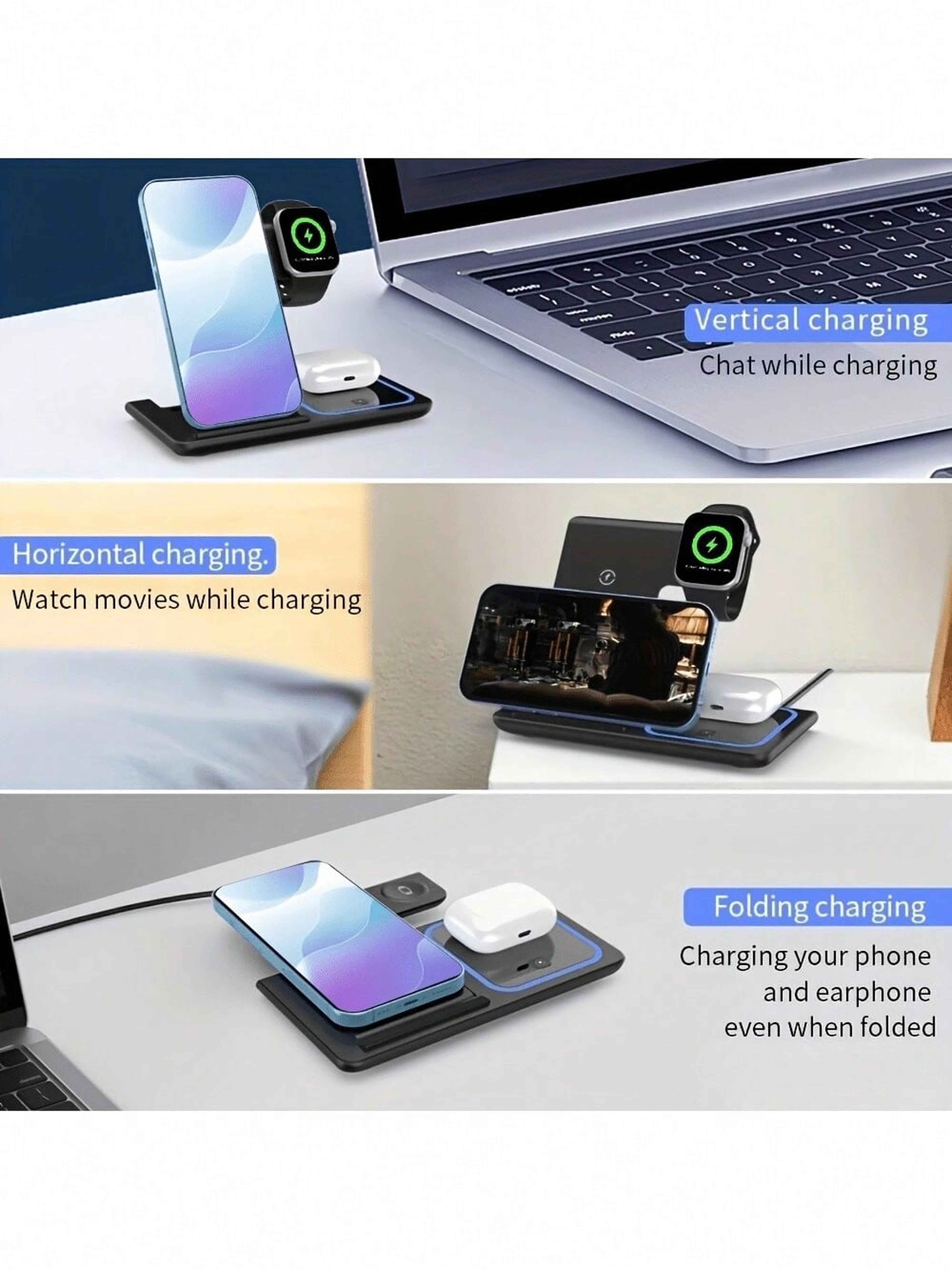 Wireless Charging Station With Phone Stand For IPhone Apple Watch And AirPods 7