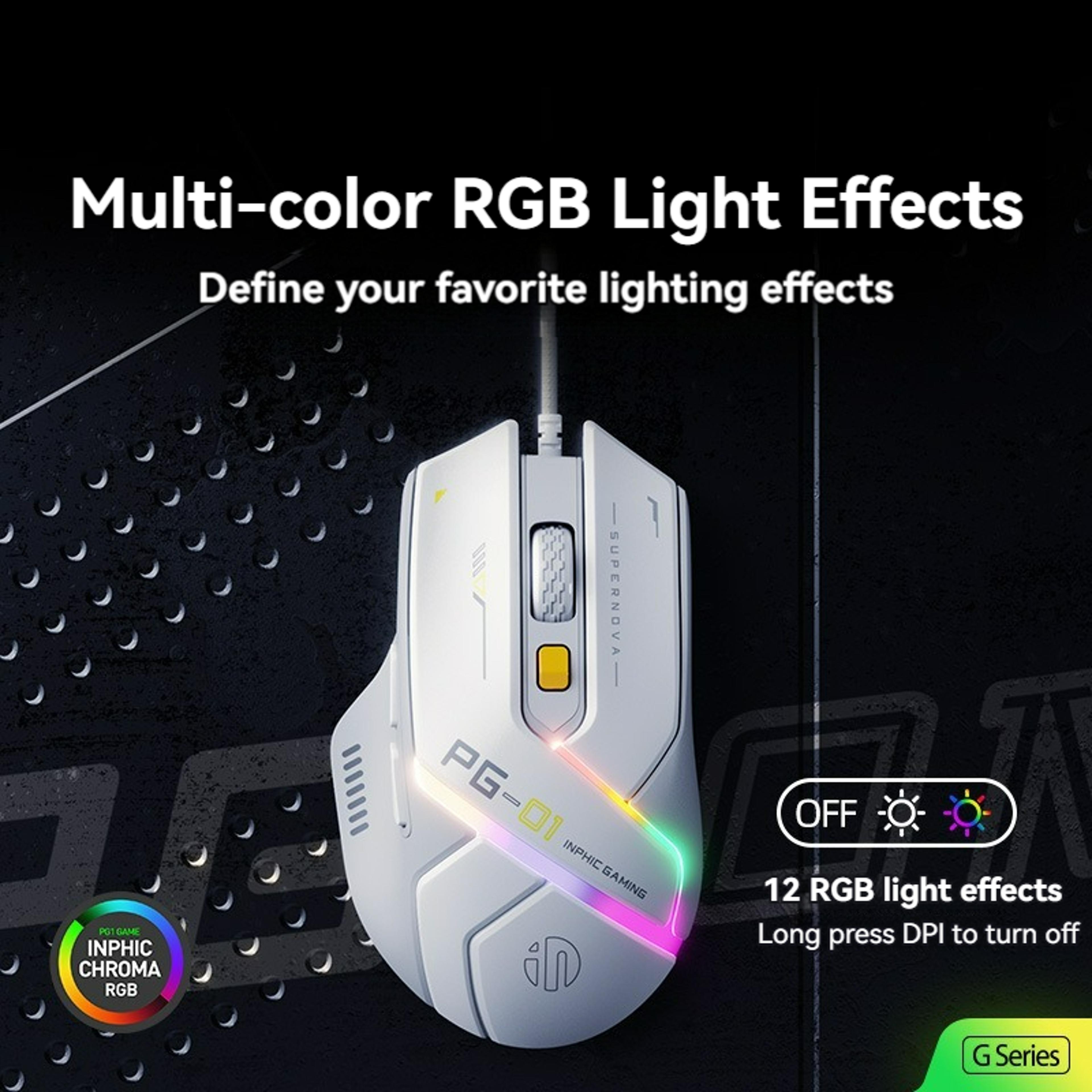 Gaming Mouse With RGB Lighting DPI Programmable Wired Gaming Mouse 3