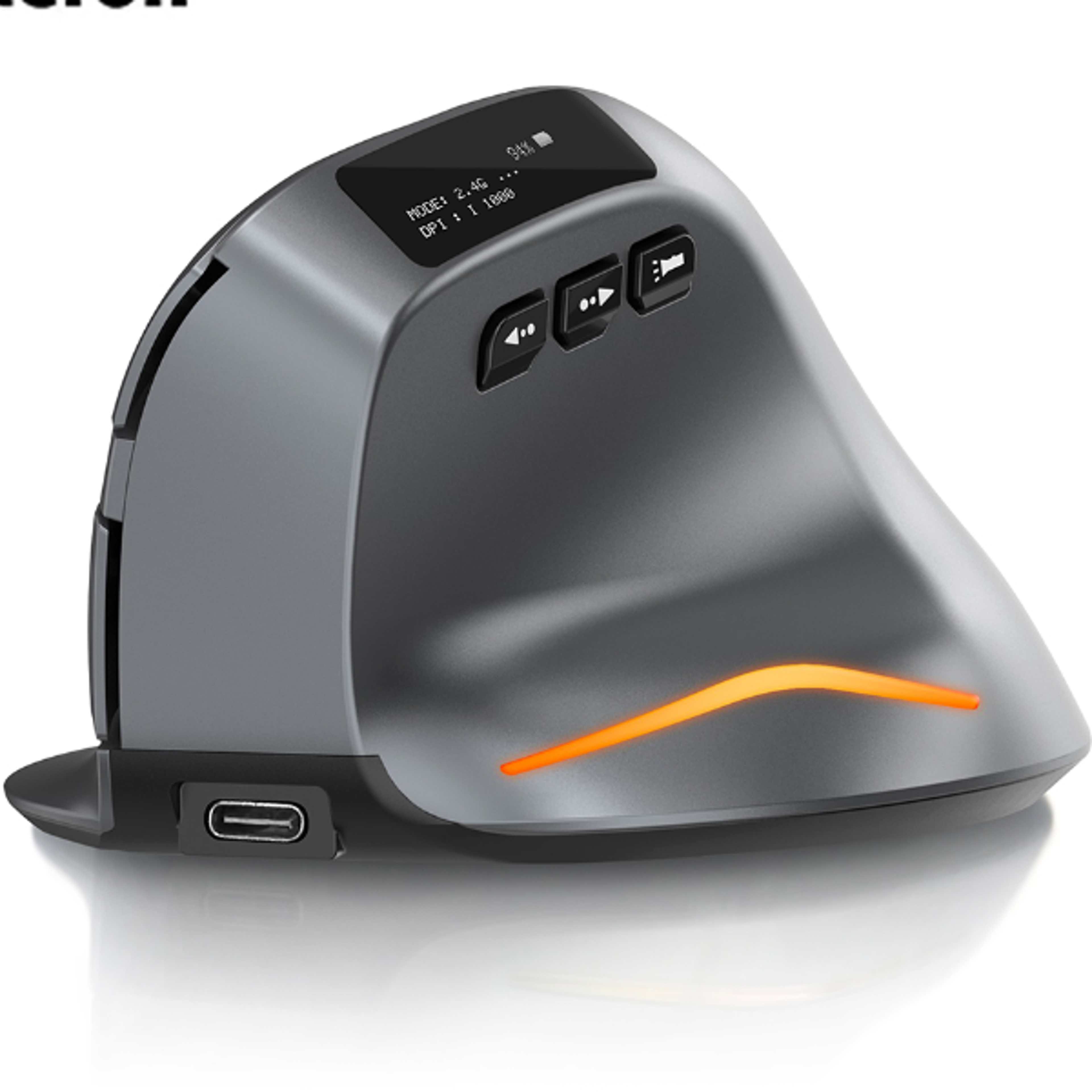 ergonomic vertical mouse with oled display rechargeable wireless bluetooth mouse for pc & laptop