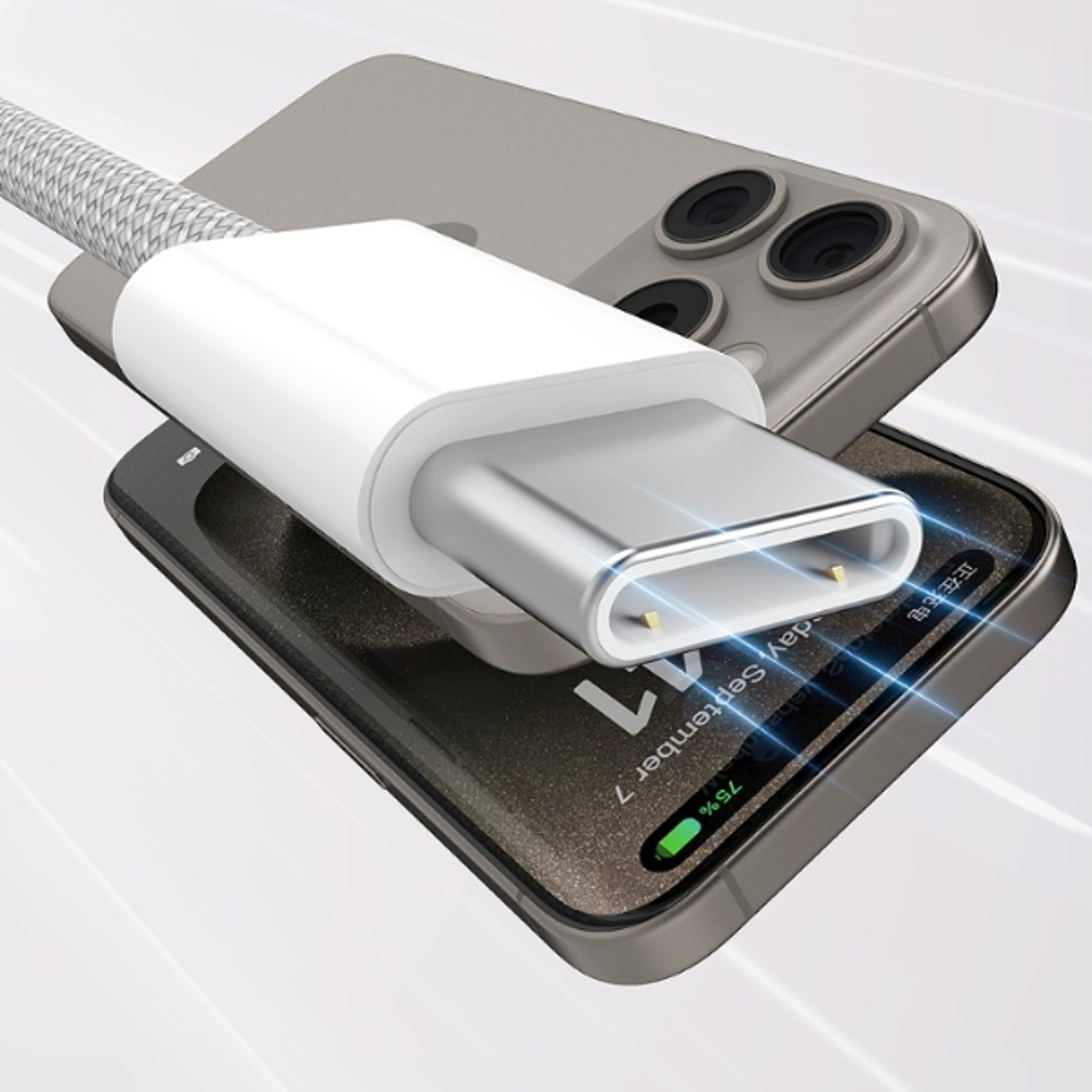 premium usb c to usb a cable fast charging nylon braided apple carplay cable