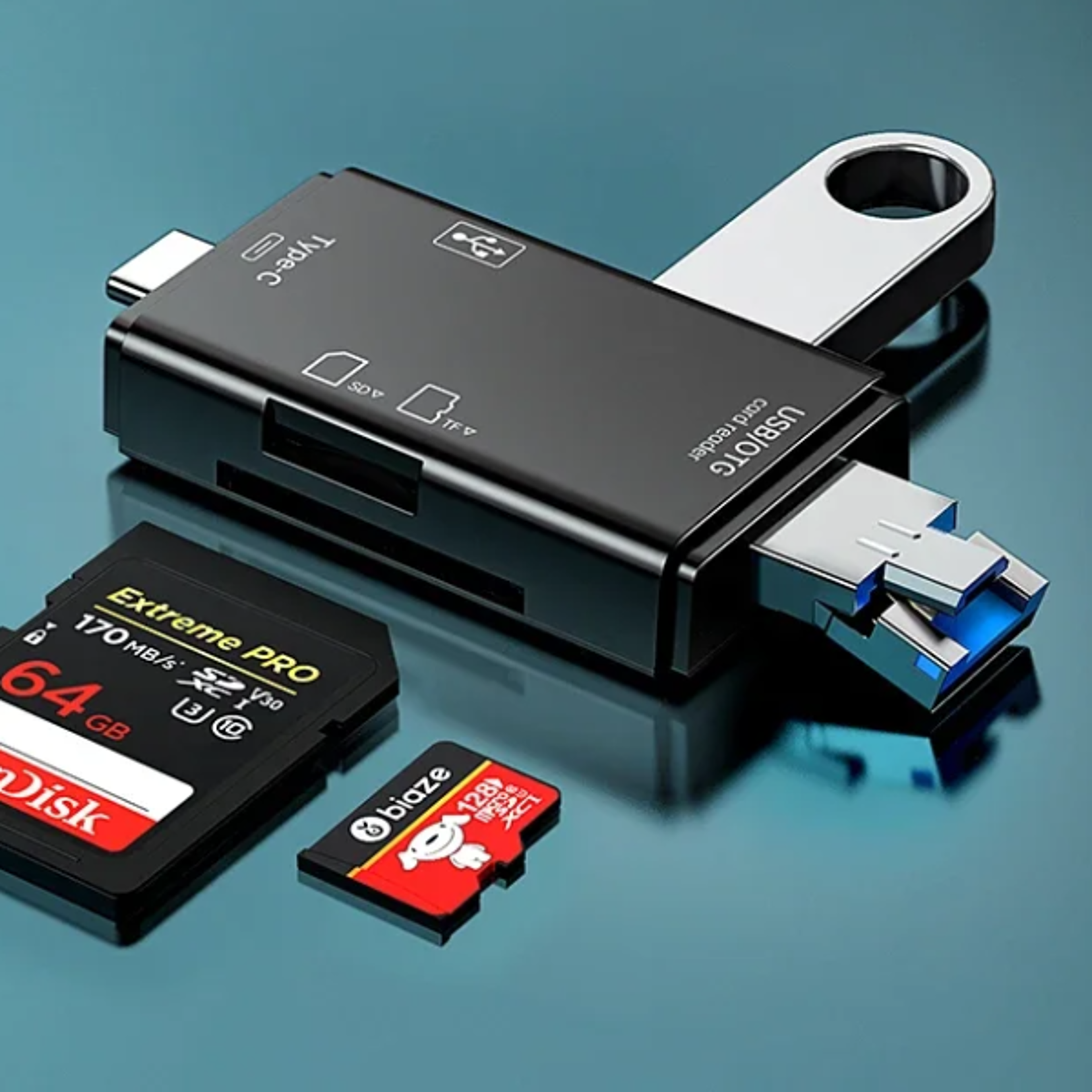 usb c card reader otg sd tf memory card adapter for phones, tablets & laptops
