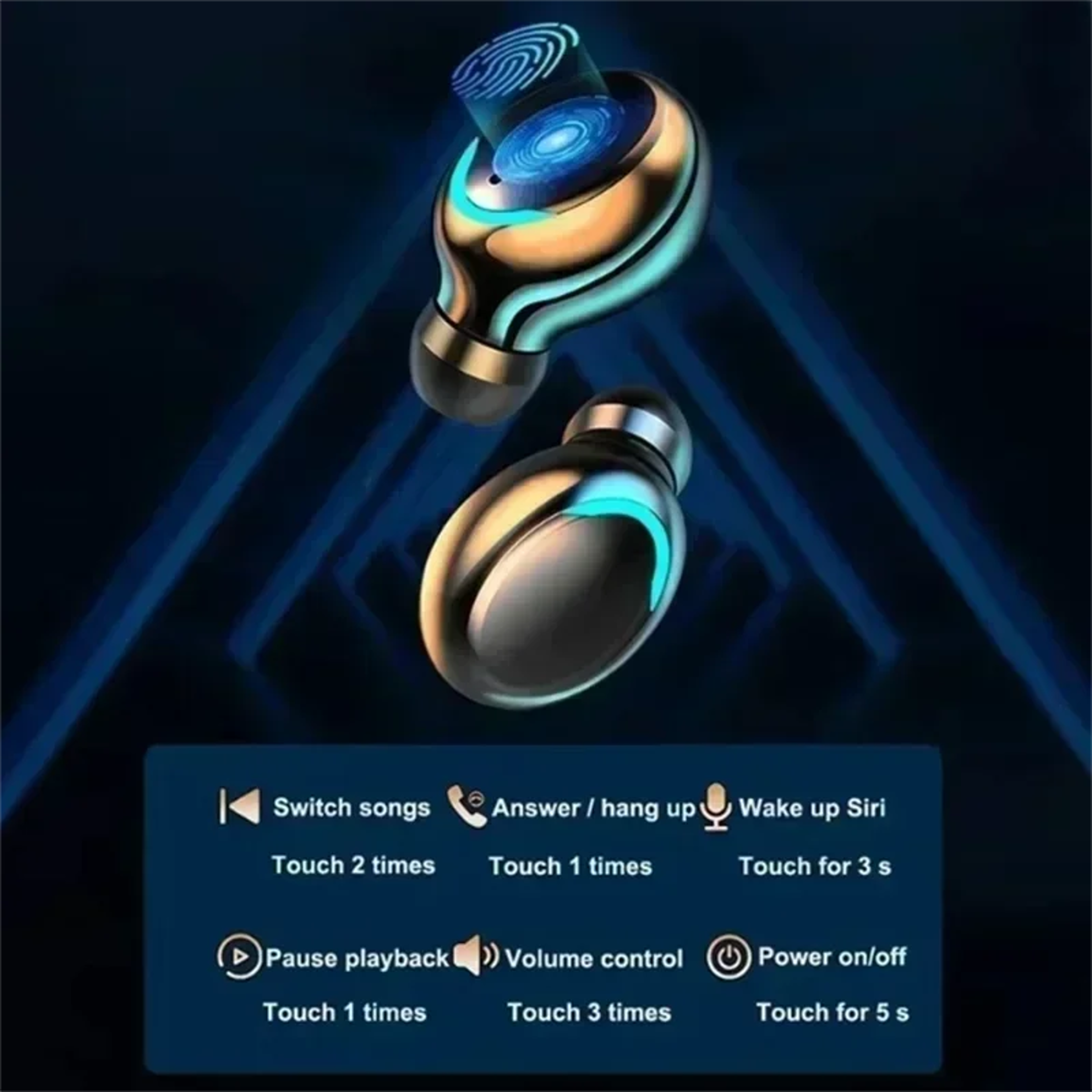 Bluetooth Wireless Earbuds With Deep Bass And LED Charging Case 4