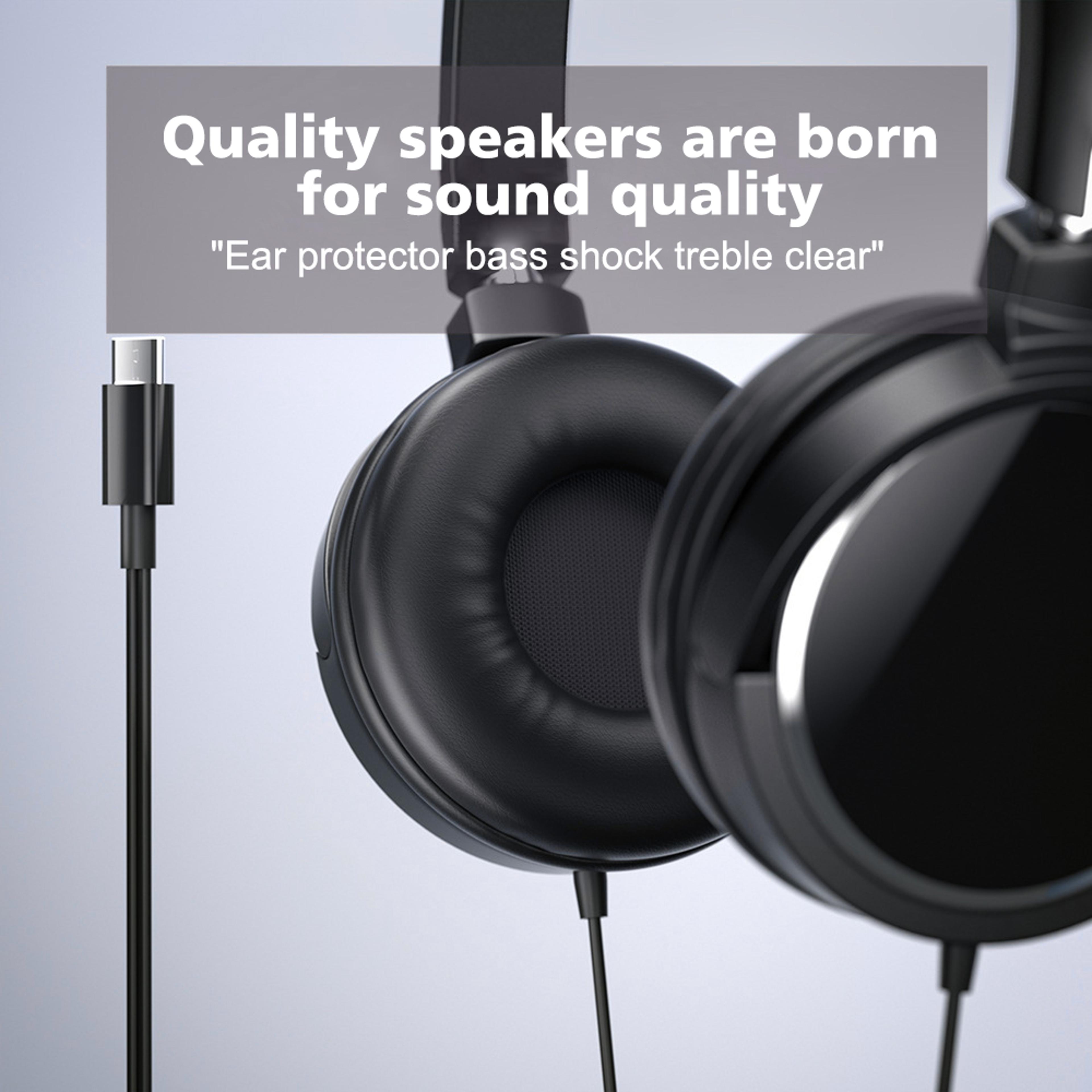 USB C Wired Foldable Headphones With Stereo Bass Sound For Phones And PC 4