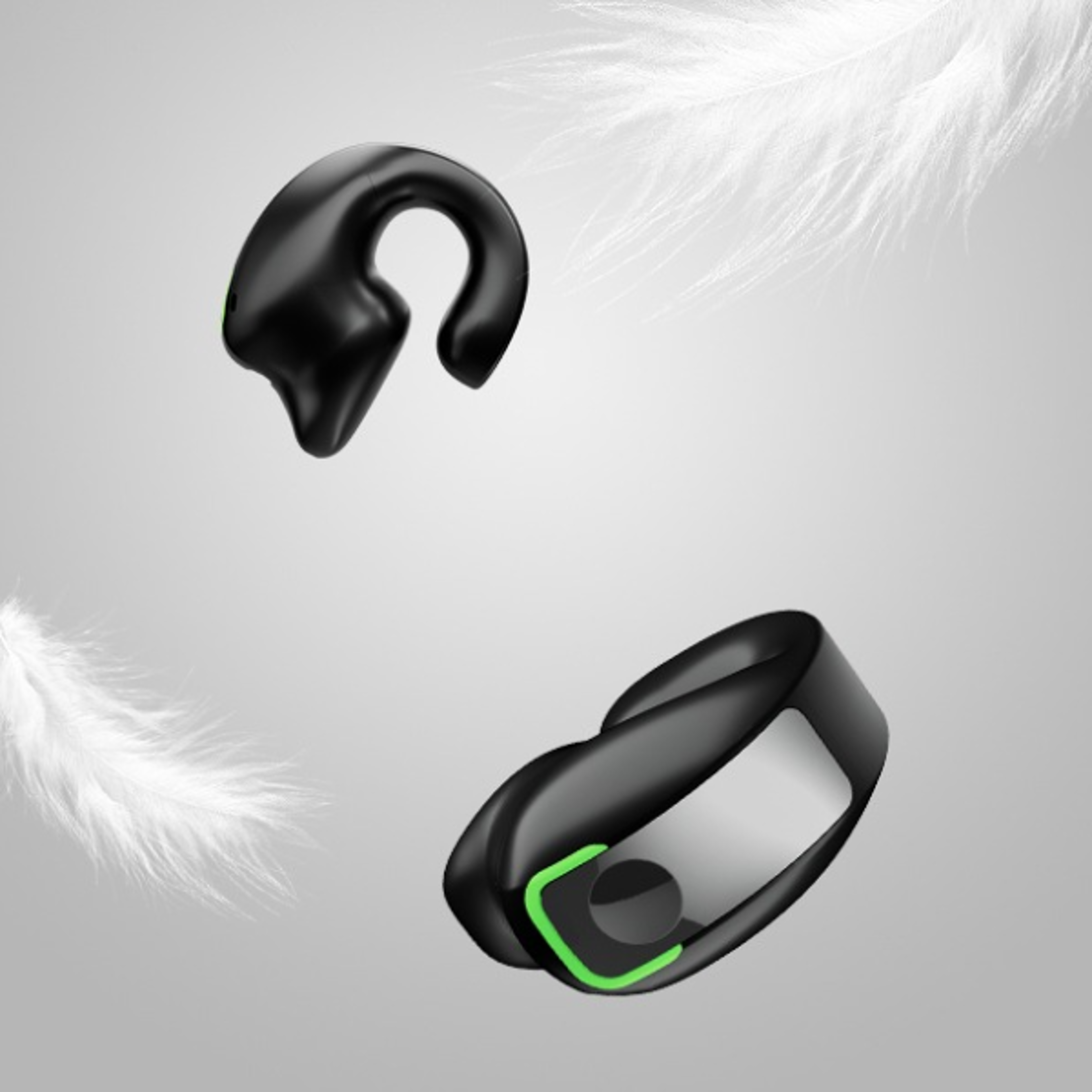 bone conduction bluetooth open ear earbuds with mic for sports & everyday use