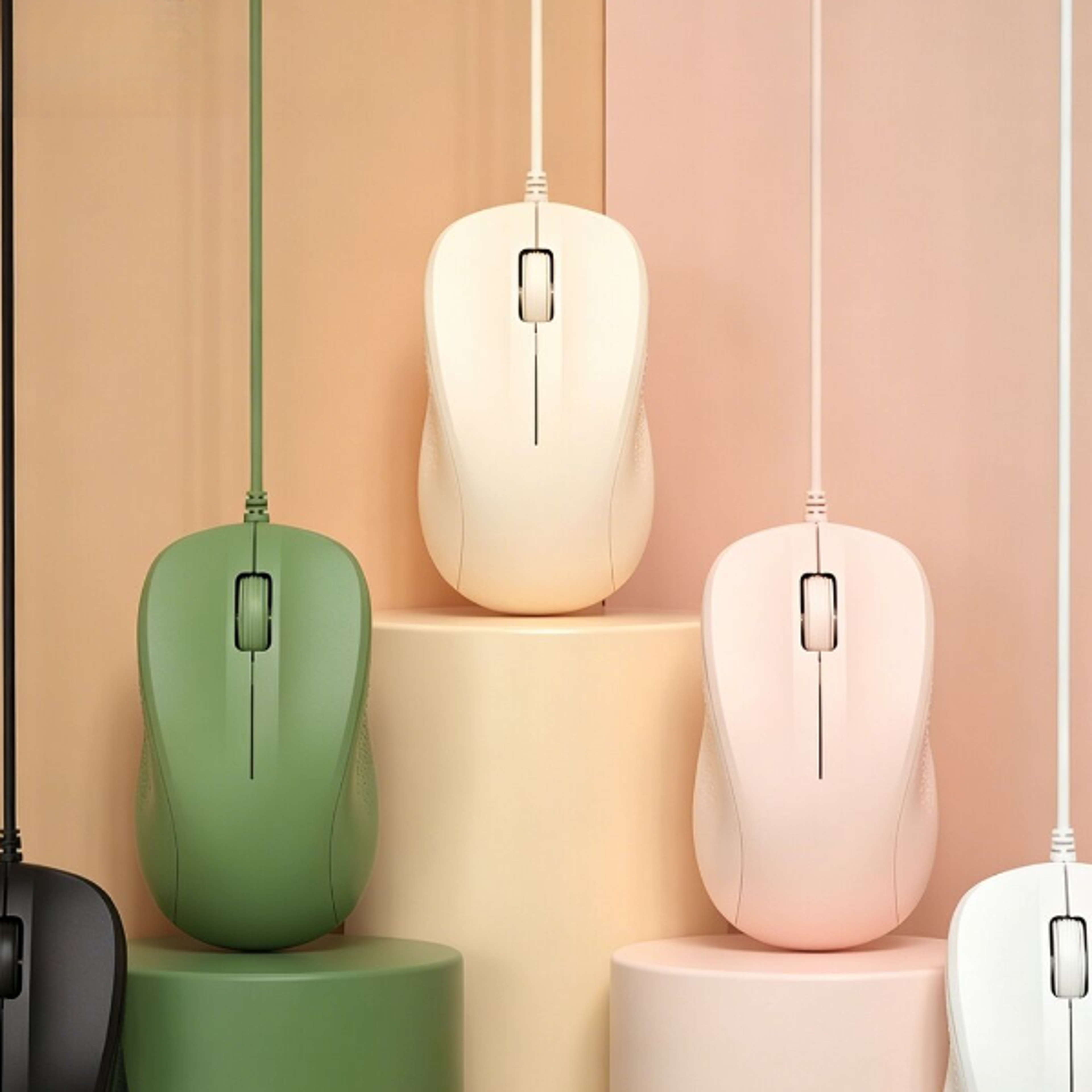 silent wired usb mouse with ergonomic grip for pc & laptop office work
