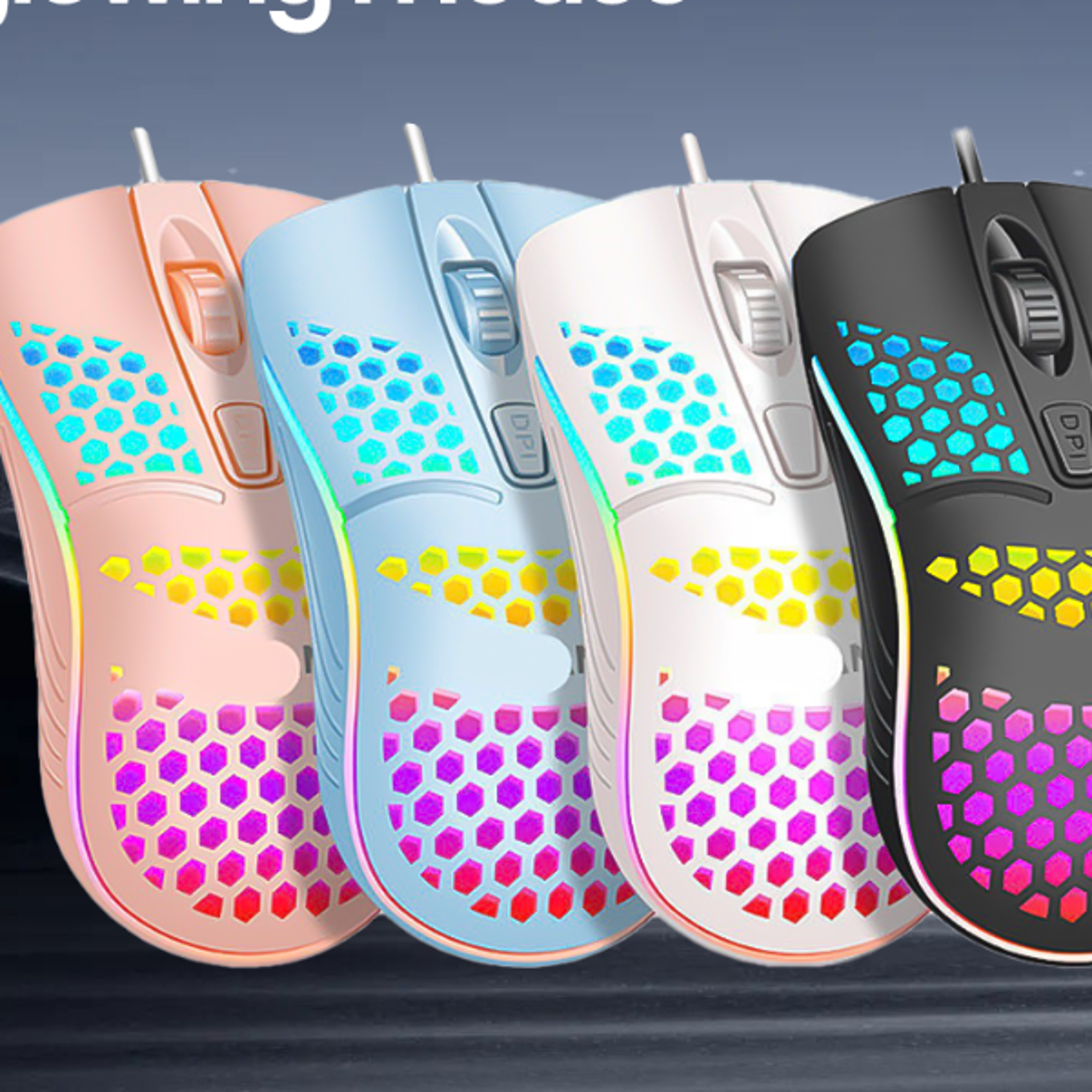 usb wired mouse rgb luminous gaming mouse 1600dpi desktop laptop mute office computer wired mouse for windows pc & laptop