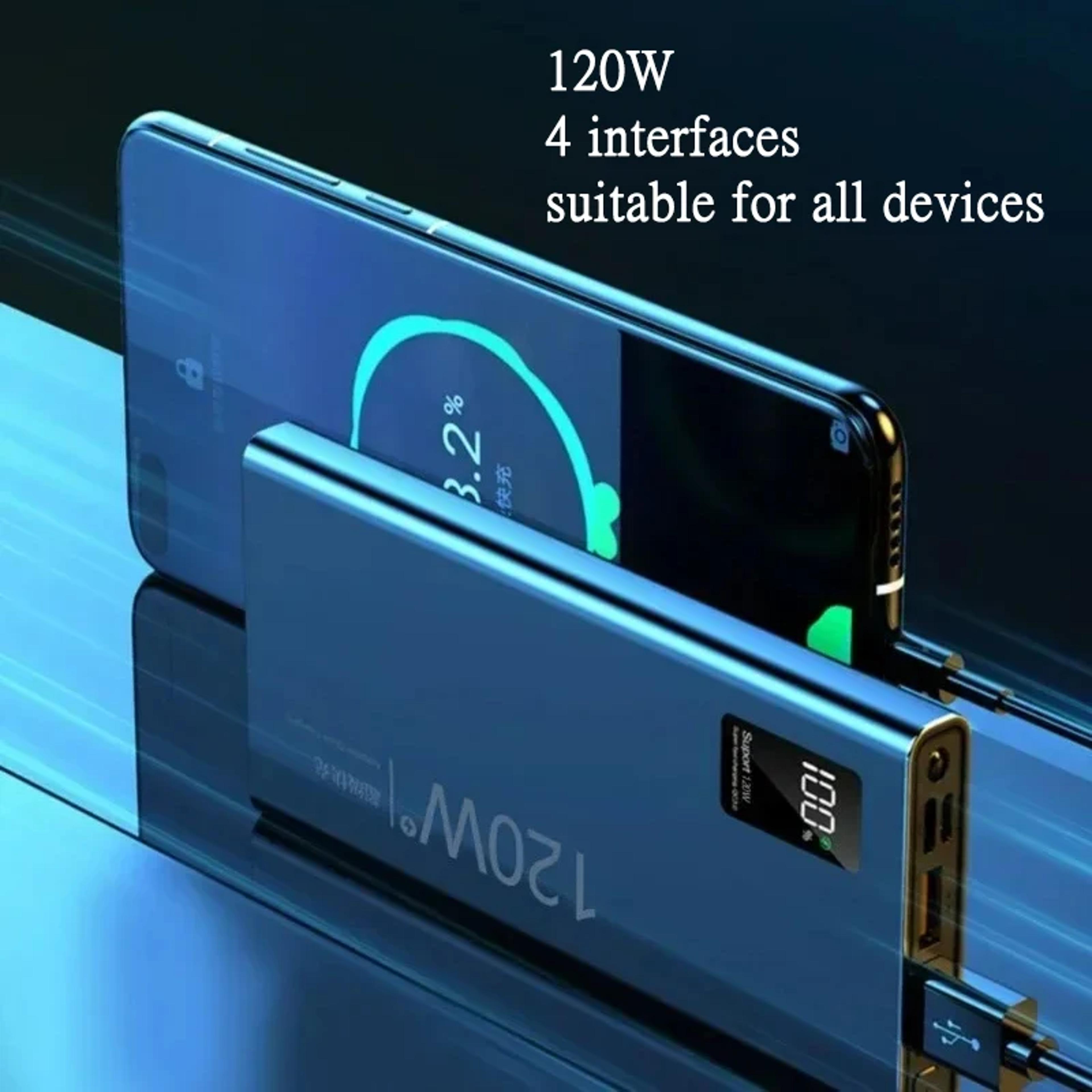 Power Bank 120W Fast Charging Portable Battery Charger With Digital Display 4