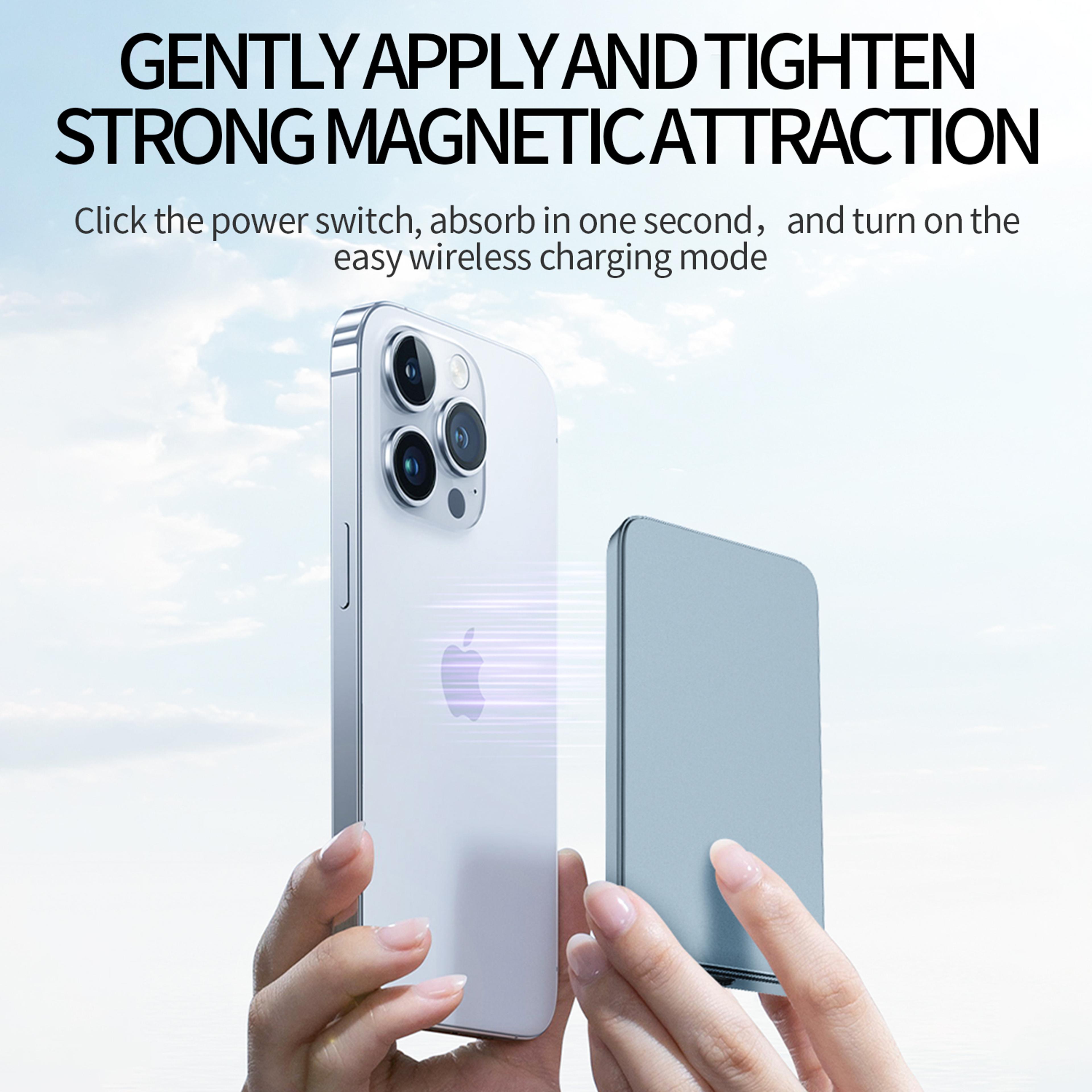 Ultra Slim Magnetic Power Bank Wireless Fast Charger For IPhone And Android 6