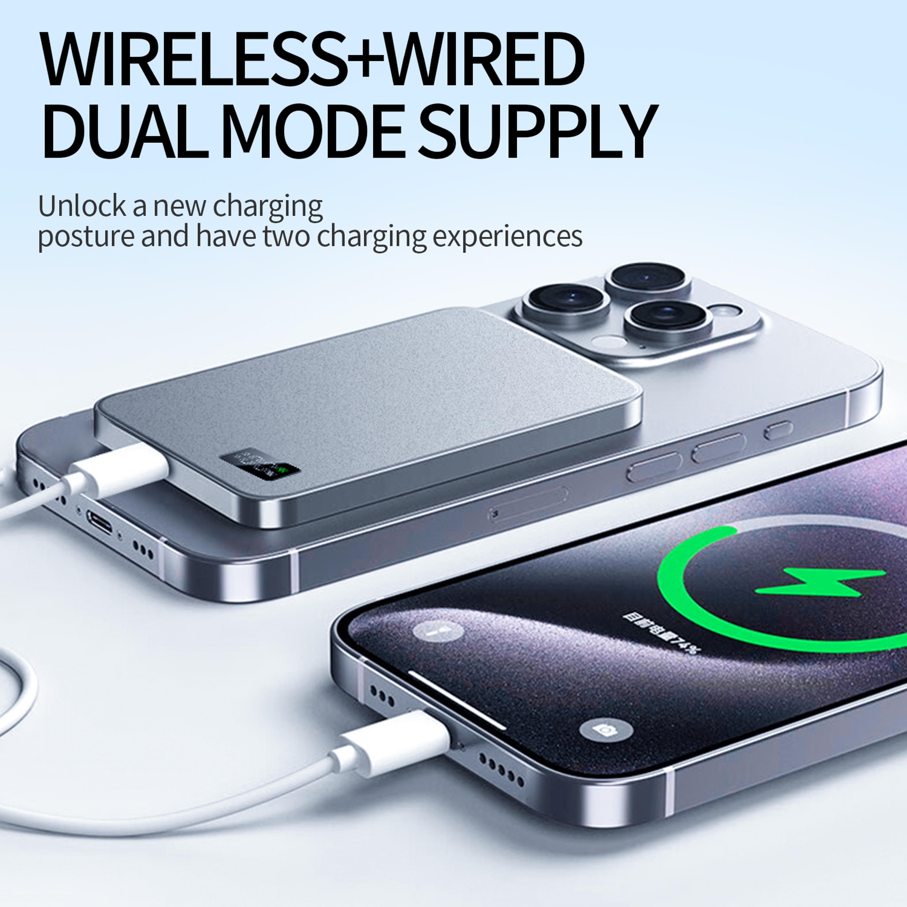 Ultra Slim Magnetic Power Bank Wireless Fast Charger For IPhone And Android 8