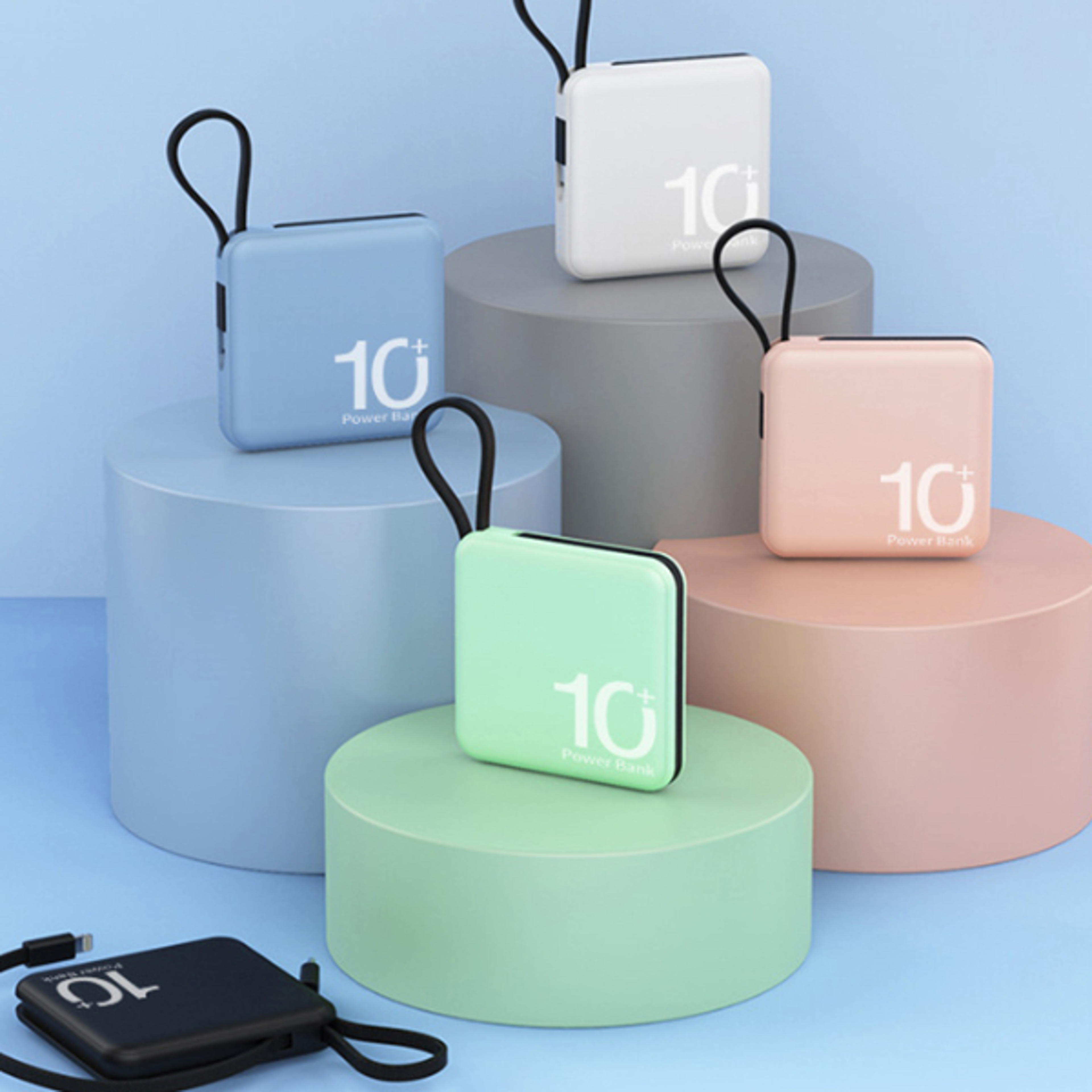 power bank with built in usb c cable fast portable charger
