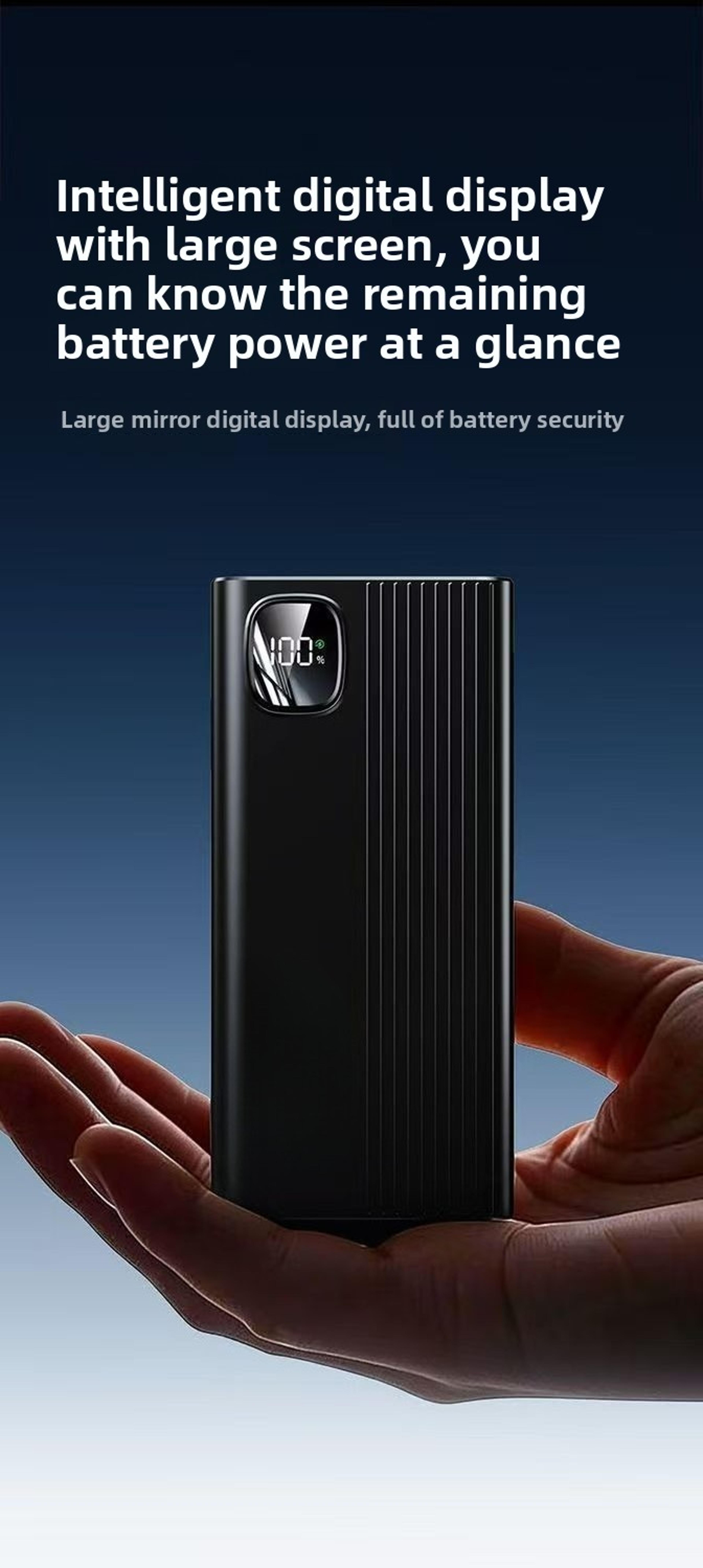 Fast Charging Power Bank With LED Display Portable Charger For Phones  Tablets 6