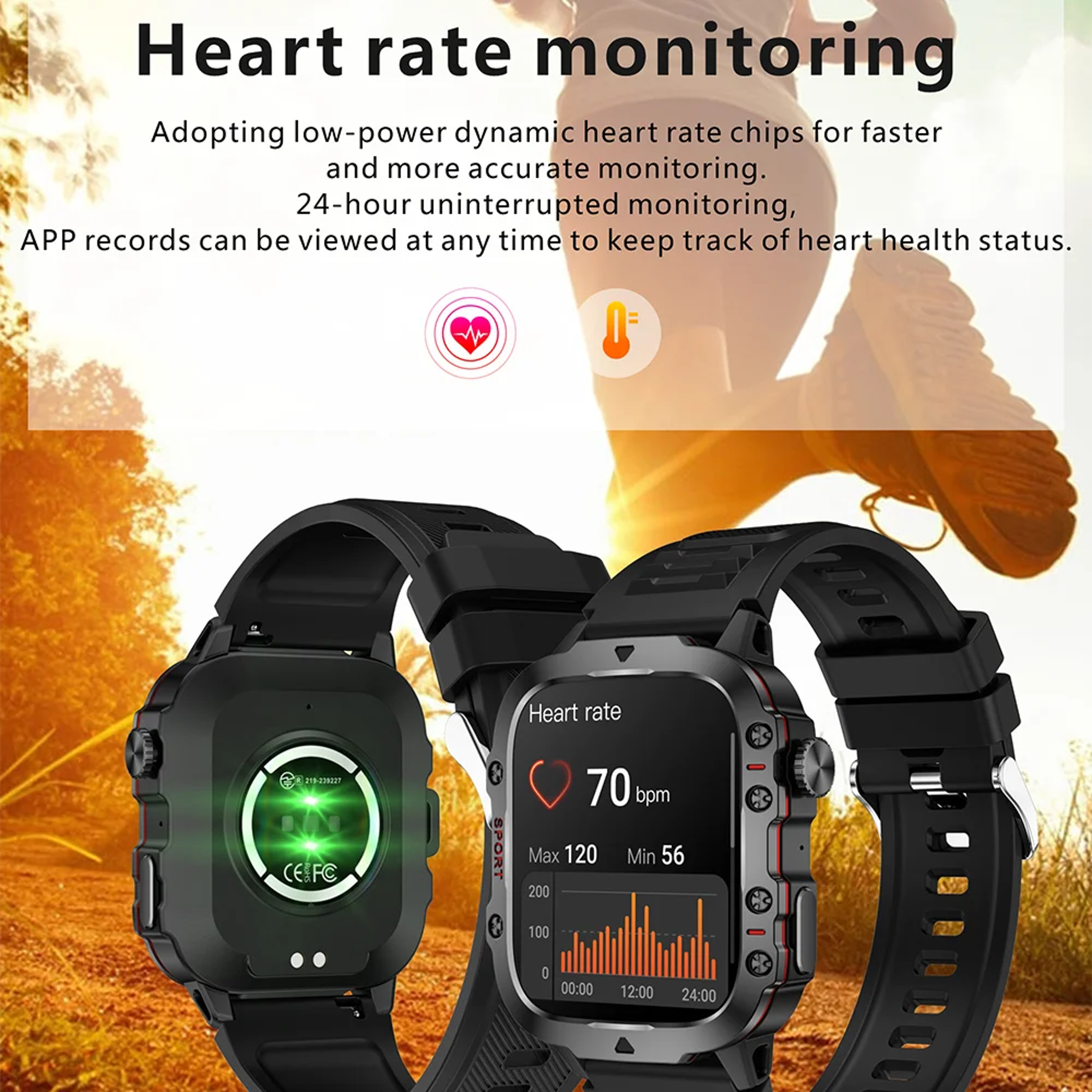 Military Smart Watch With Bluetooth Calling Waterproof Fitness Tracker For Android  IPhone 4