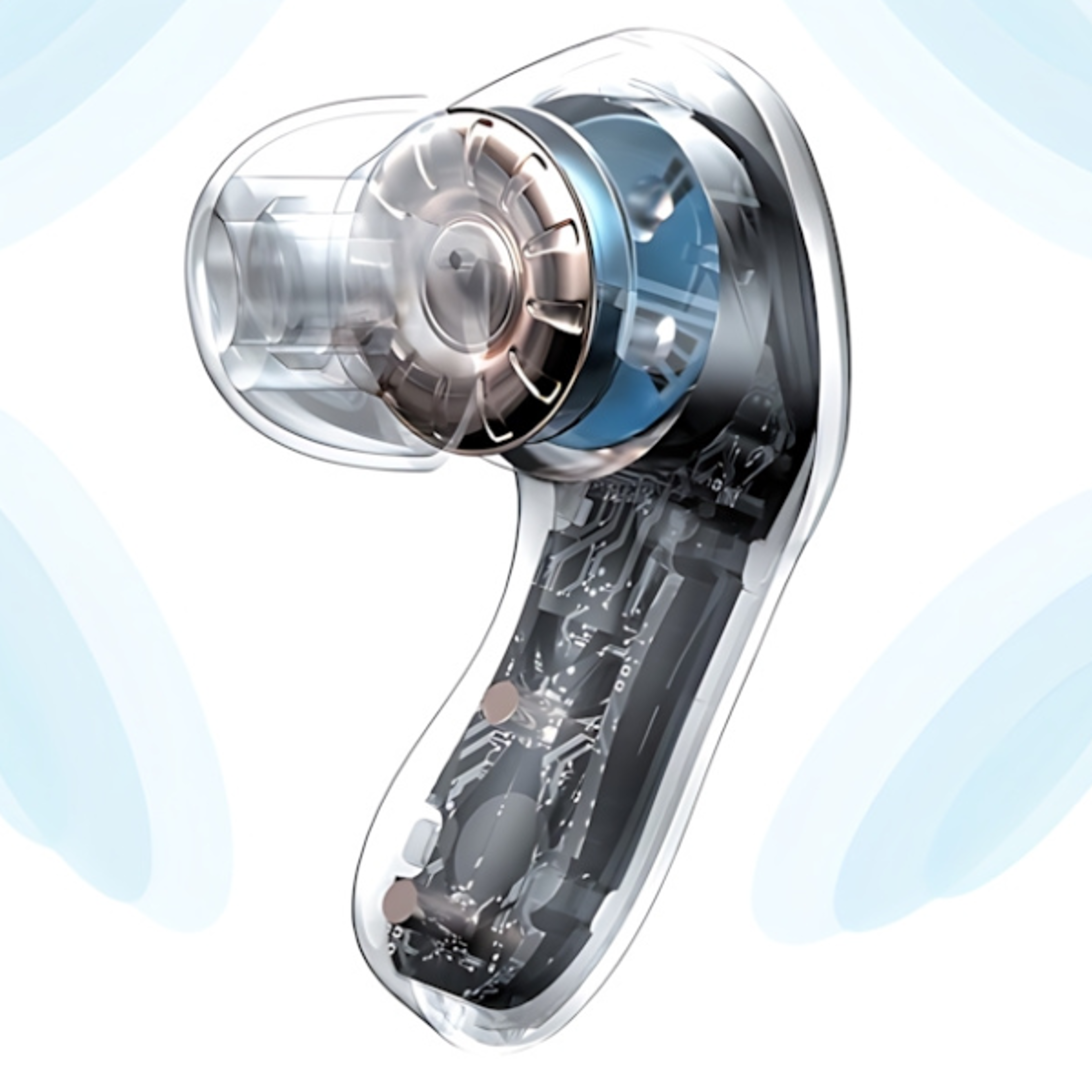 transparent bluetooth earbuds with led display wireless in ear headphones