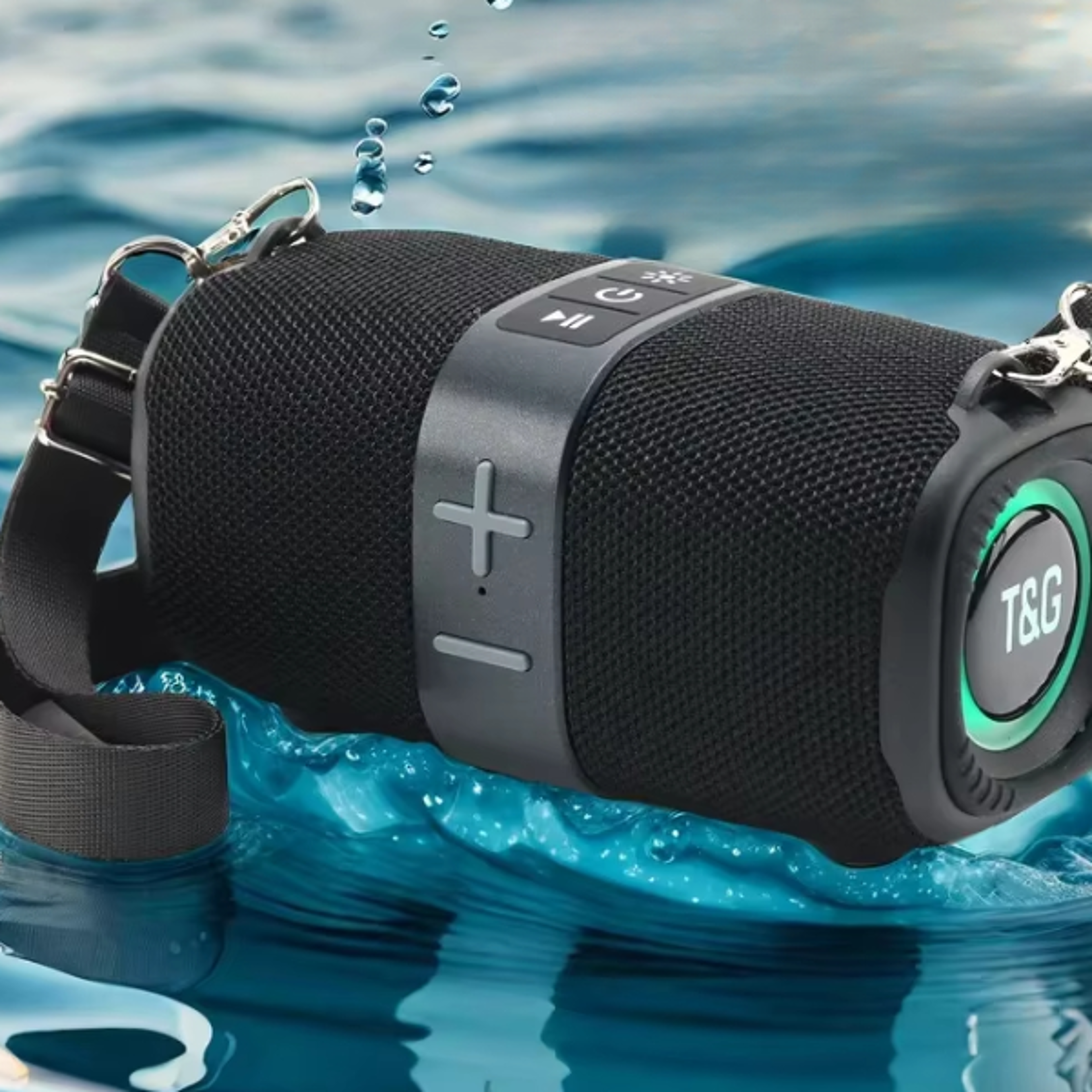 portable bluetooth speaker with dual drivers rgb lights fm radio & tf usb playback