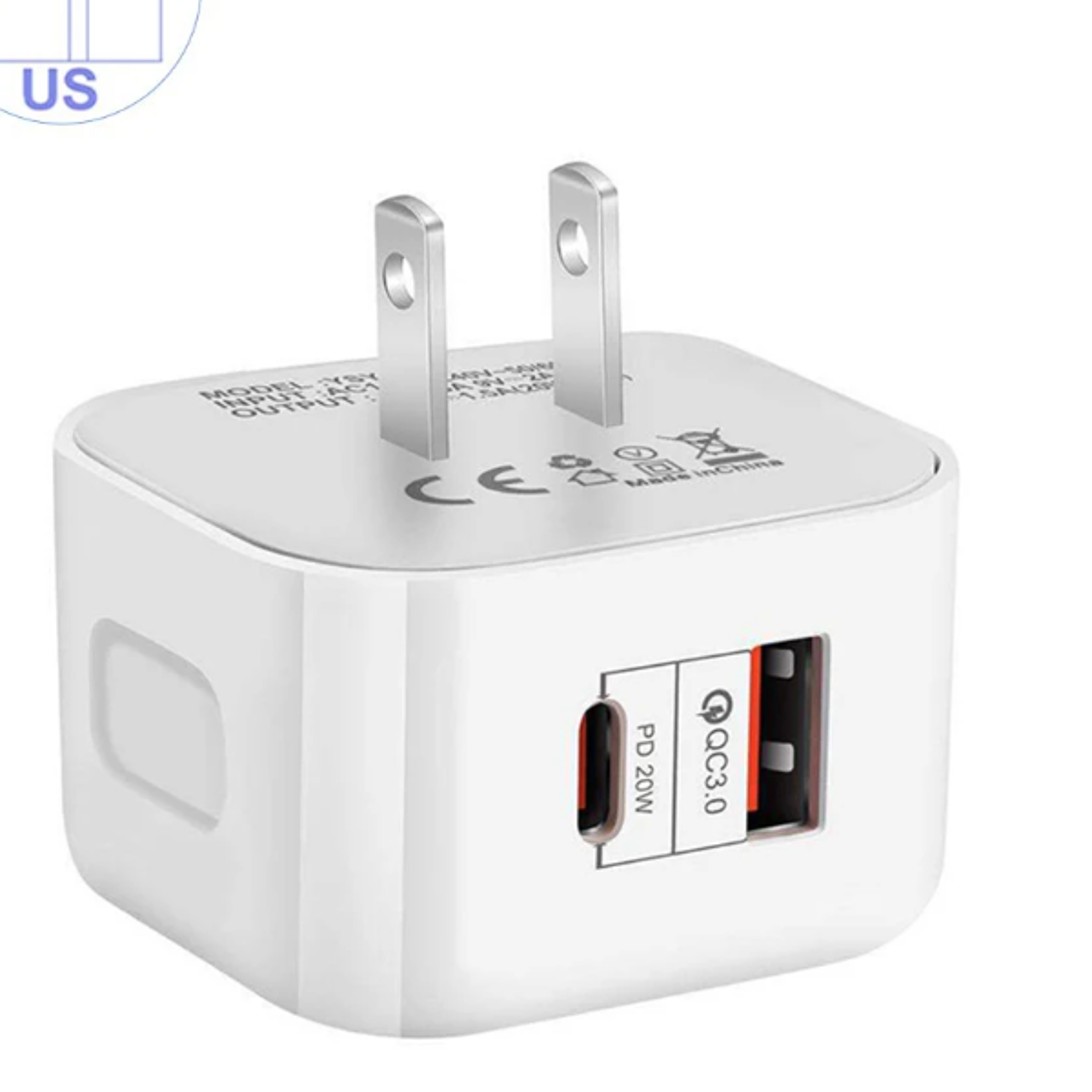 dual port usb c pd wall charger fast usb c power adapter for phones tablets & more