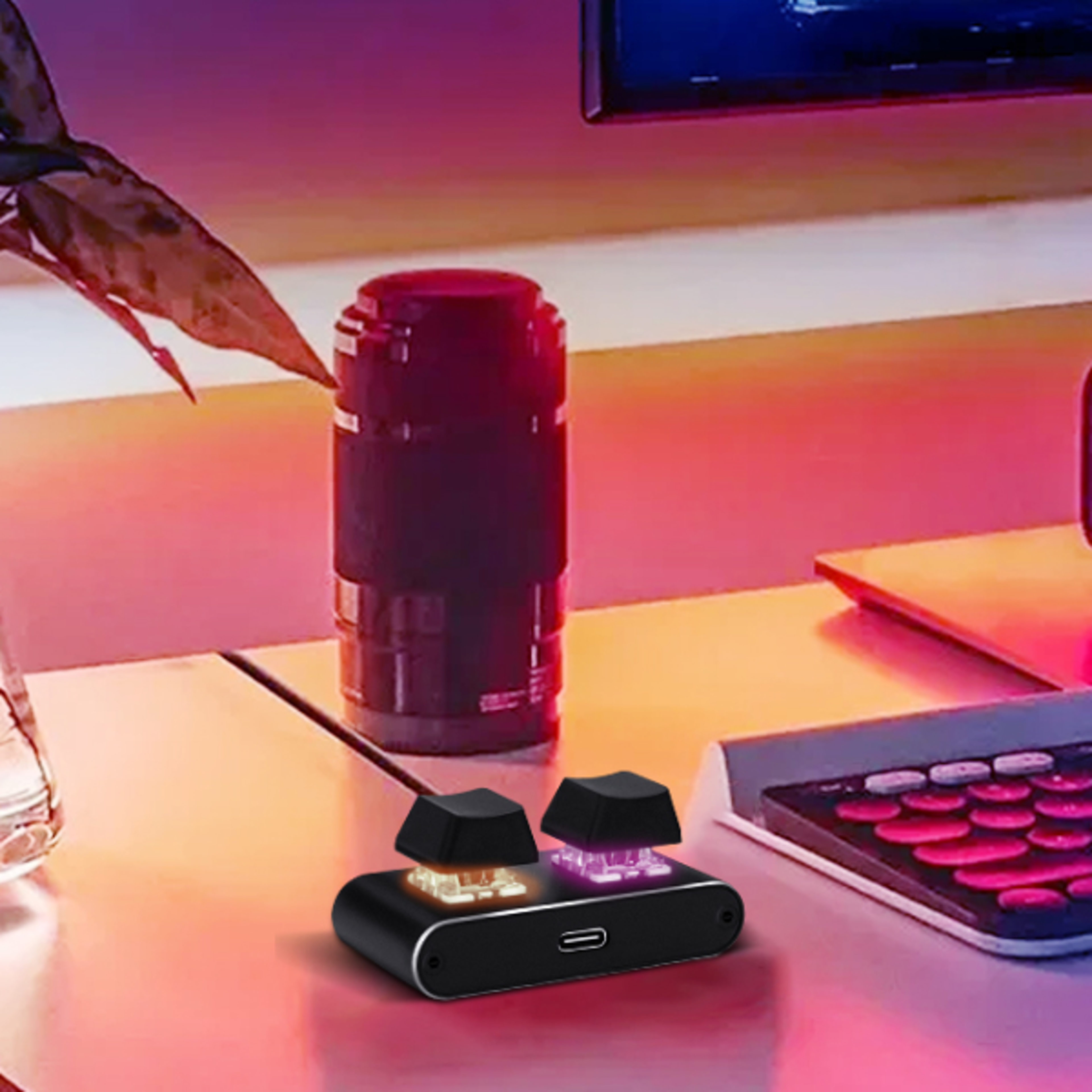 programmable key macro keypad usb c mechanical shortcut keyboard with rgb backlightss