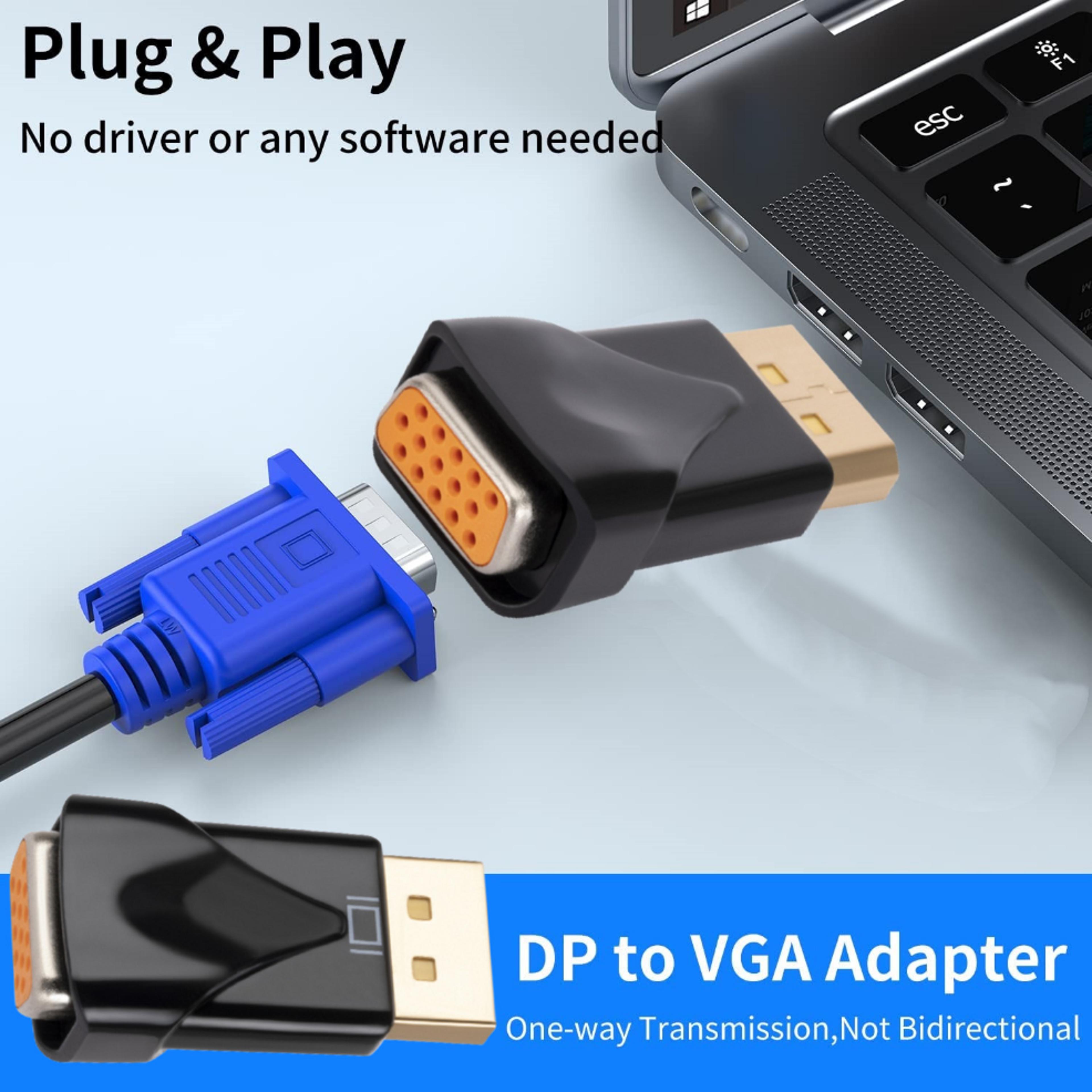 Display Port To VGA Adapter DP To VGA Converter For PC Laptop Monitor Projector 3