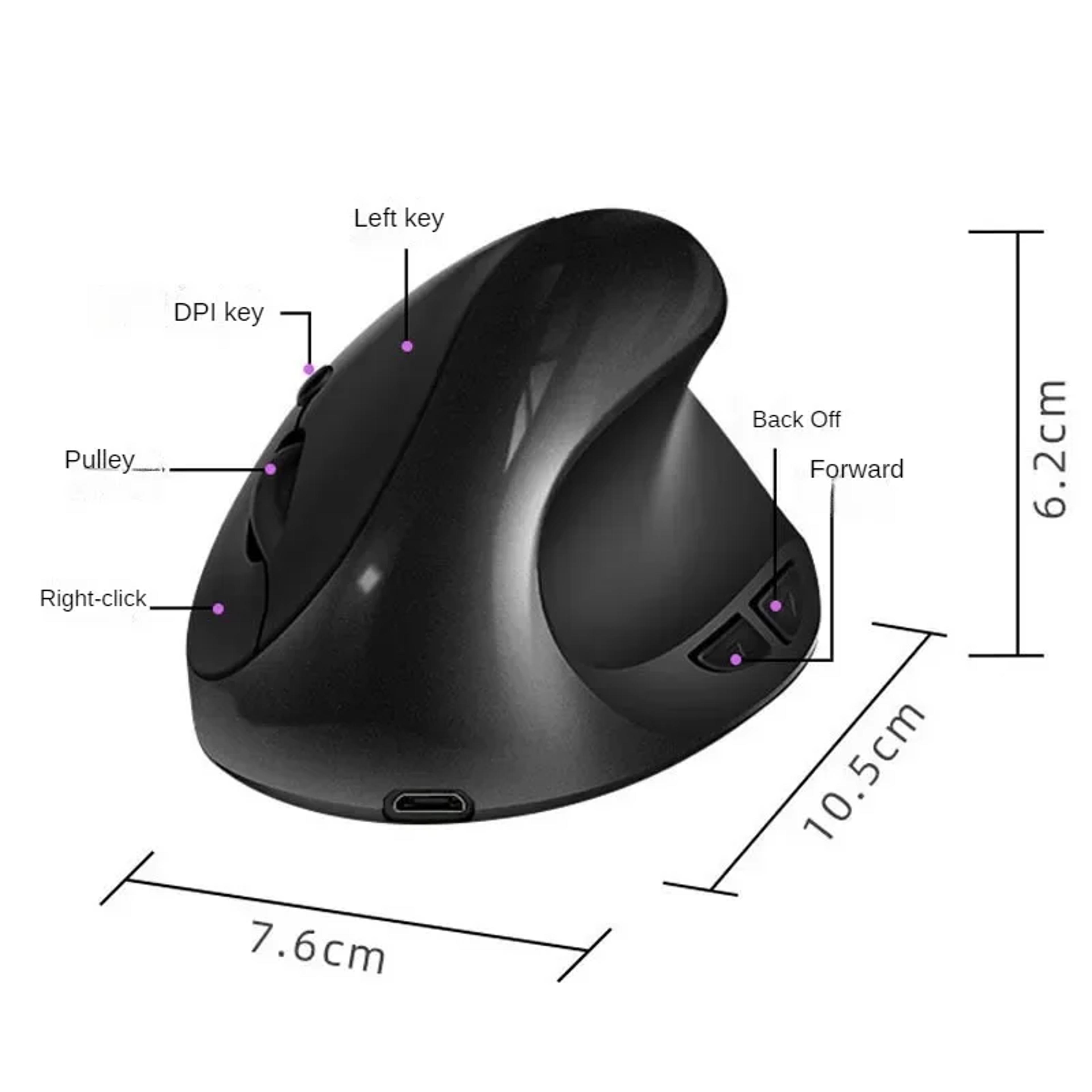 Rechargeable Ergonomic Wireless Mouse Vertical USB Mouse With Adjustable DPI And 6 Buttons 4