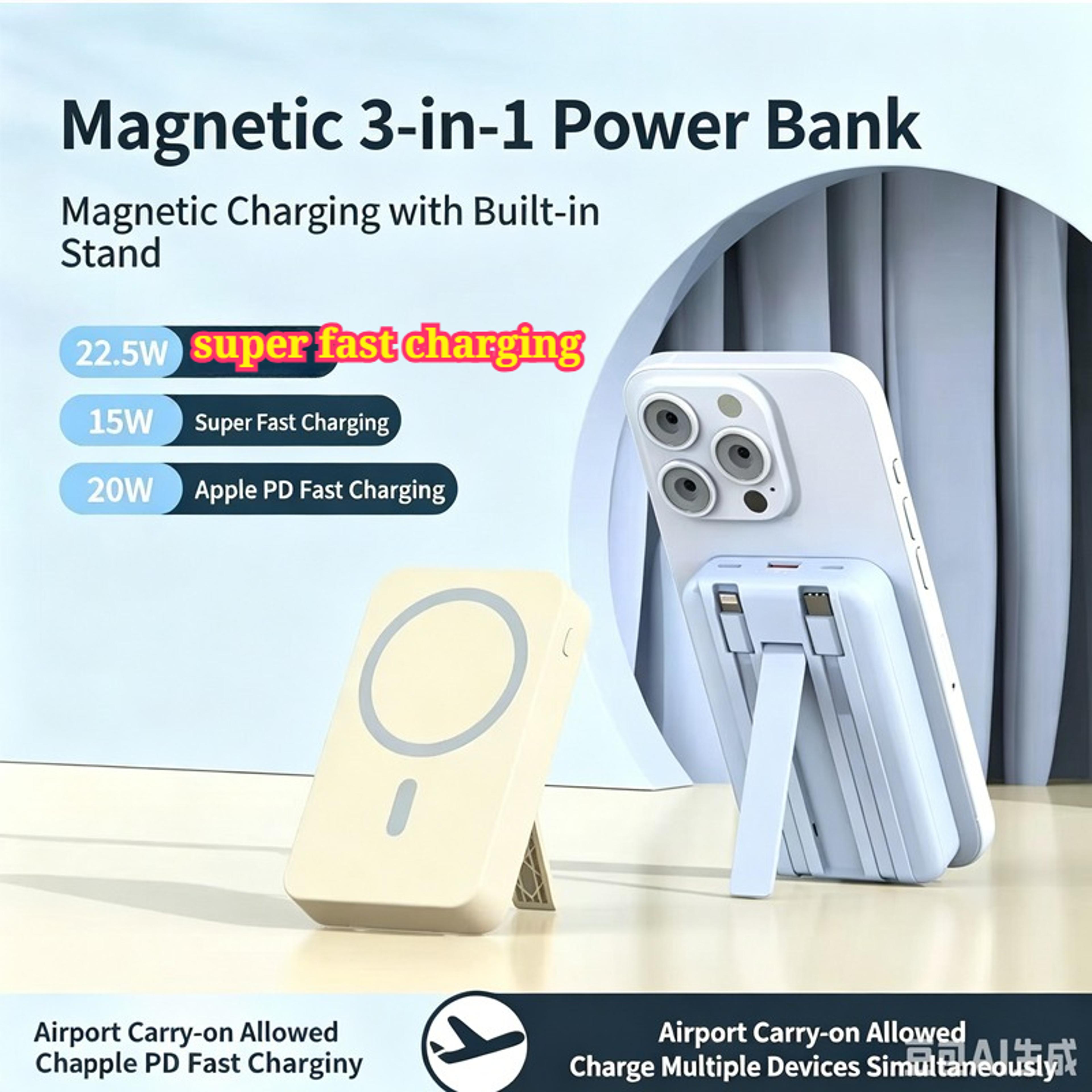 MagSafe Power Bank Wireless Magnetic Charger PD Fast Charging Battery Pack 6