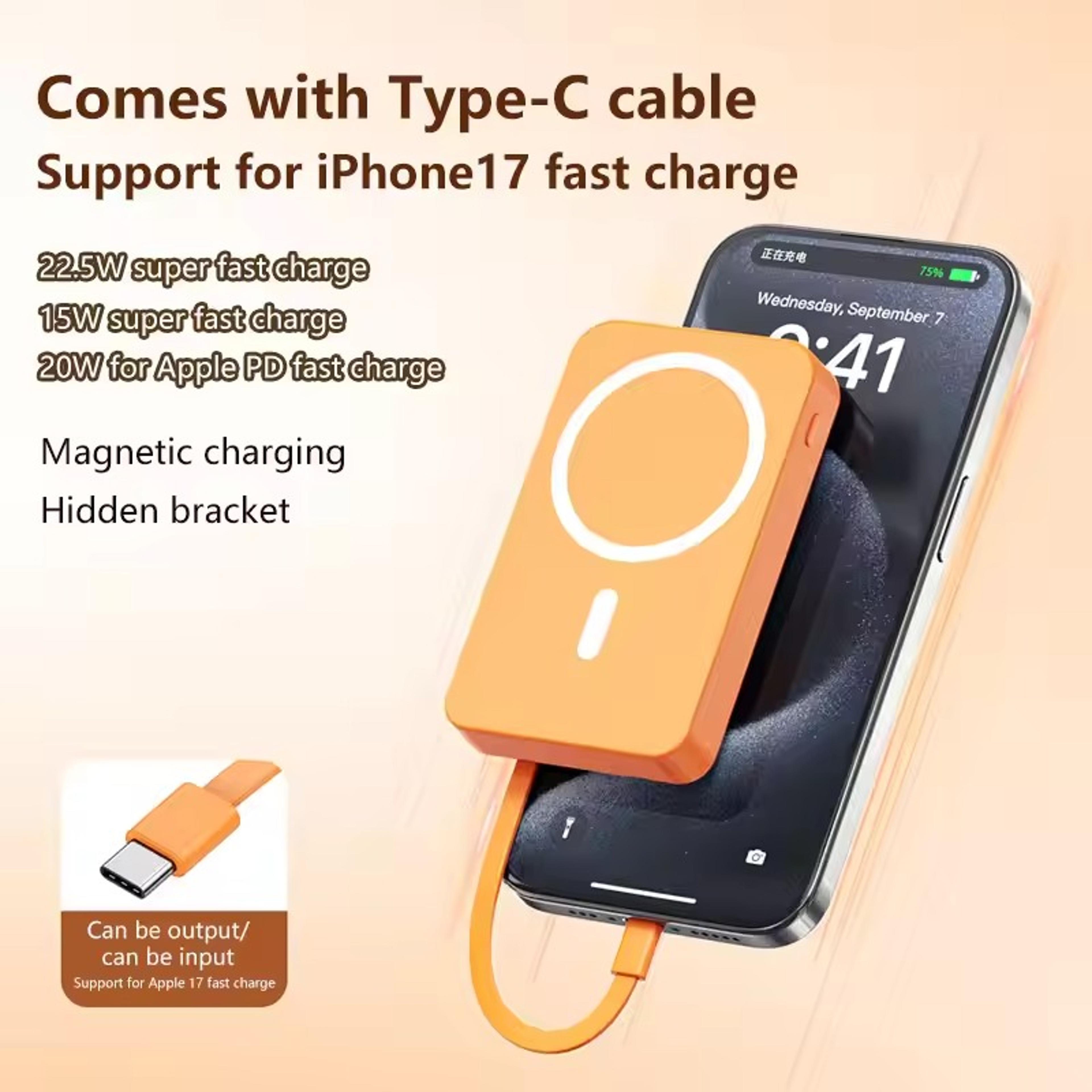 MagSafe Power Bank Wireless Magnetic Charger PD Fast Charging Battery Pack 8
