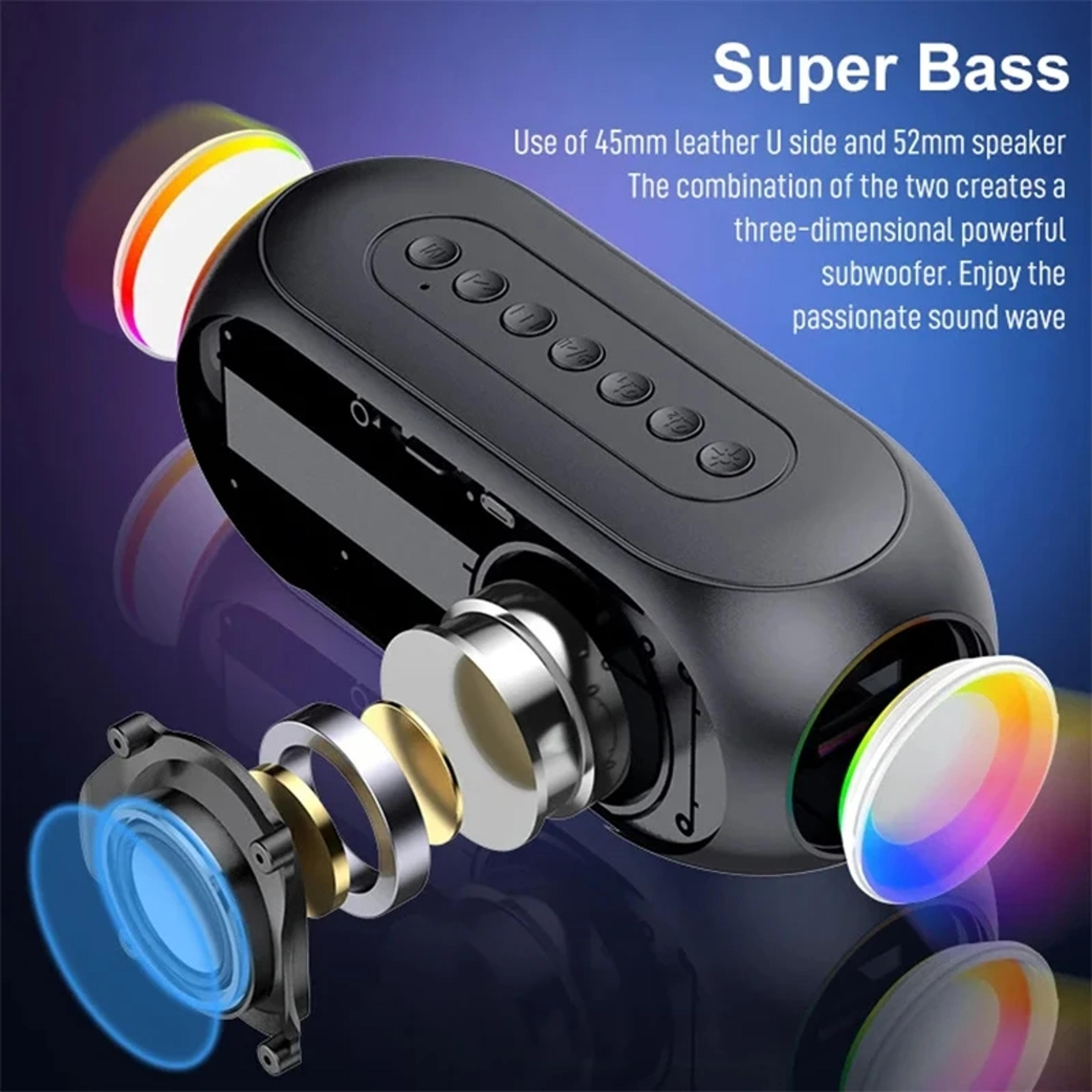 Bluetooth Alarm Clock Speaker With FM Radio Portable Wireless Speaker And Night Light 3