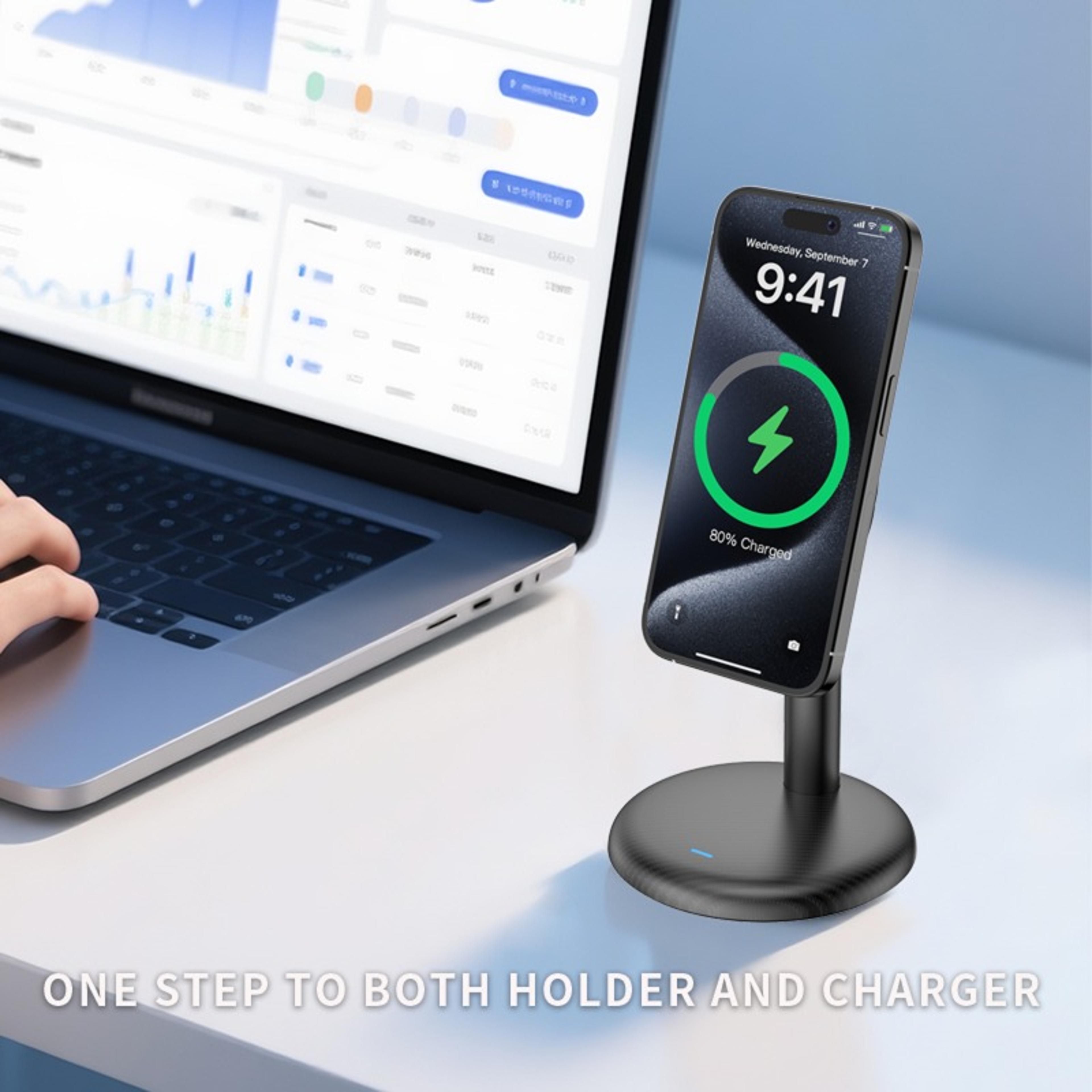 Magnetic Wireless Charger Stand Fast Charging Dock For IPhone Samsung Xiaomi 4