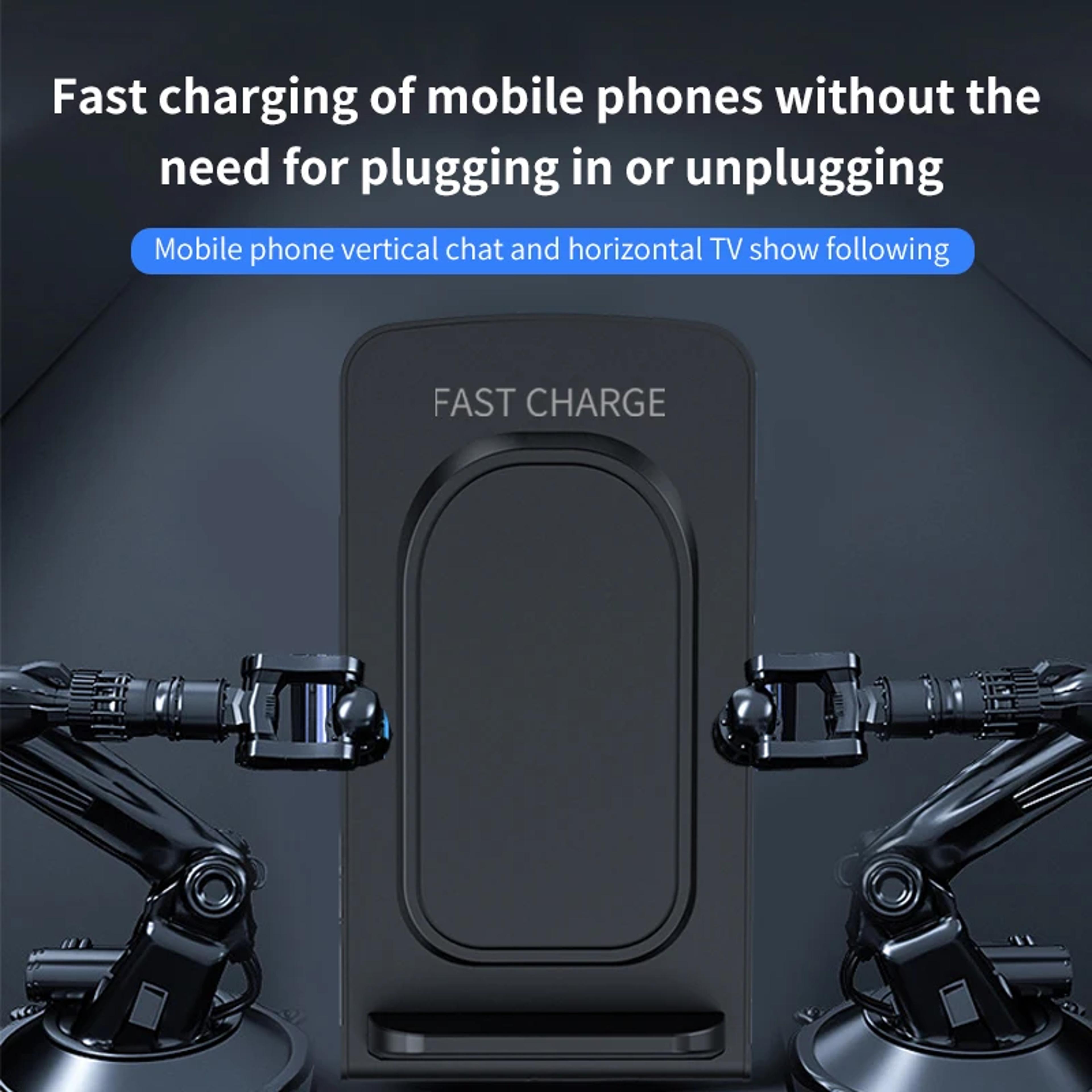 Wireless Charger Stand Fast Qi Charging Station For IPhone Samsung Xiaomi 2