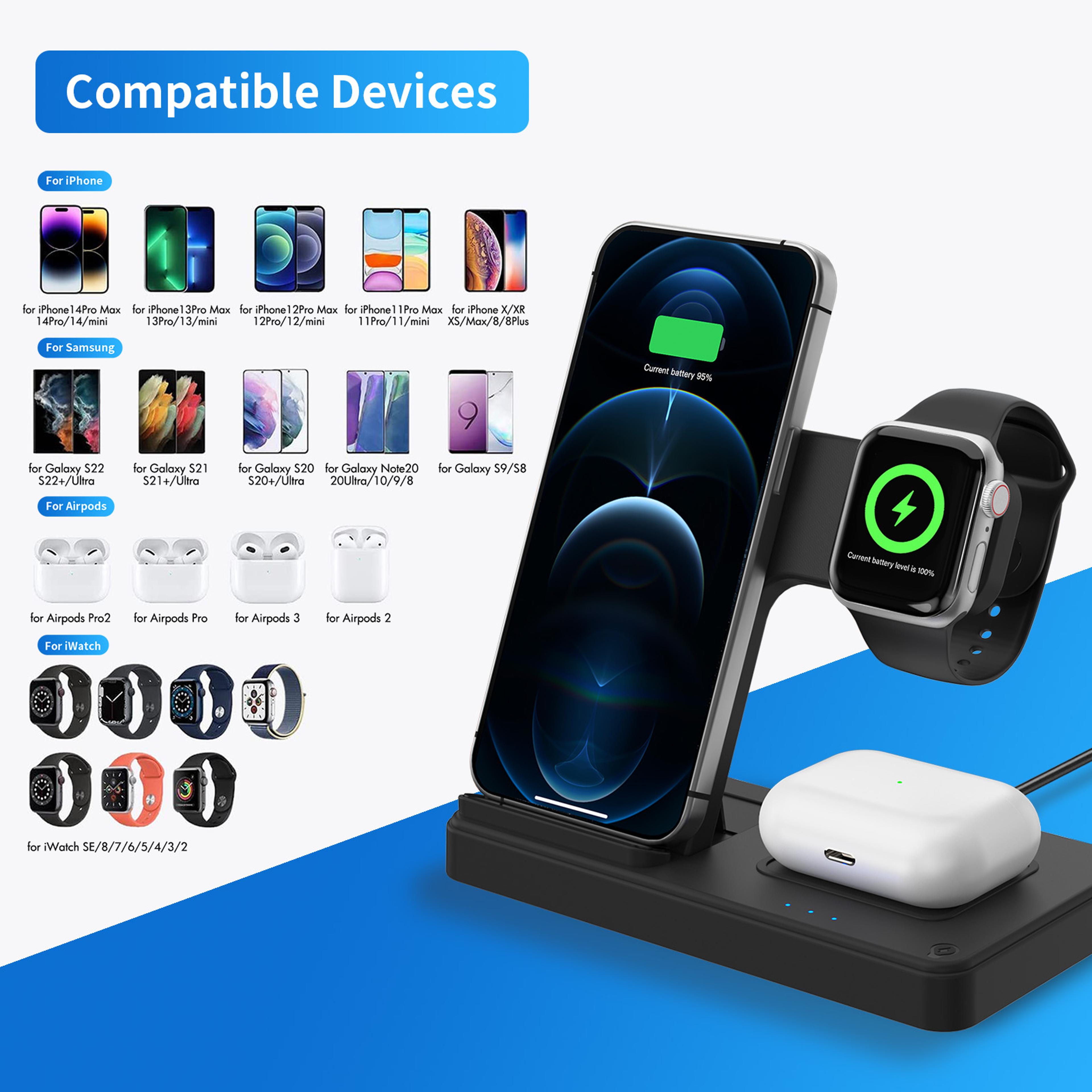 Wireless Charger Magnetic Fast Charging Station For IPhone Apple Watch And AirPods 6