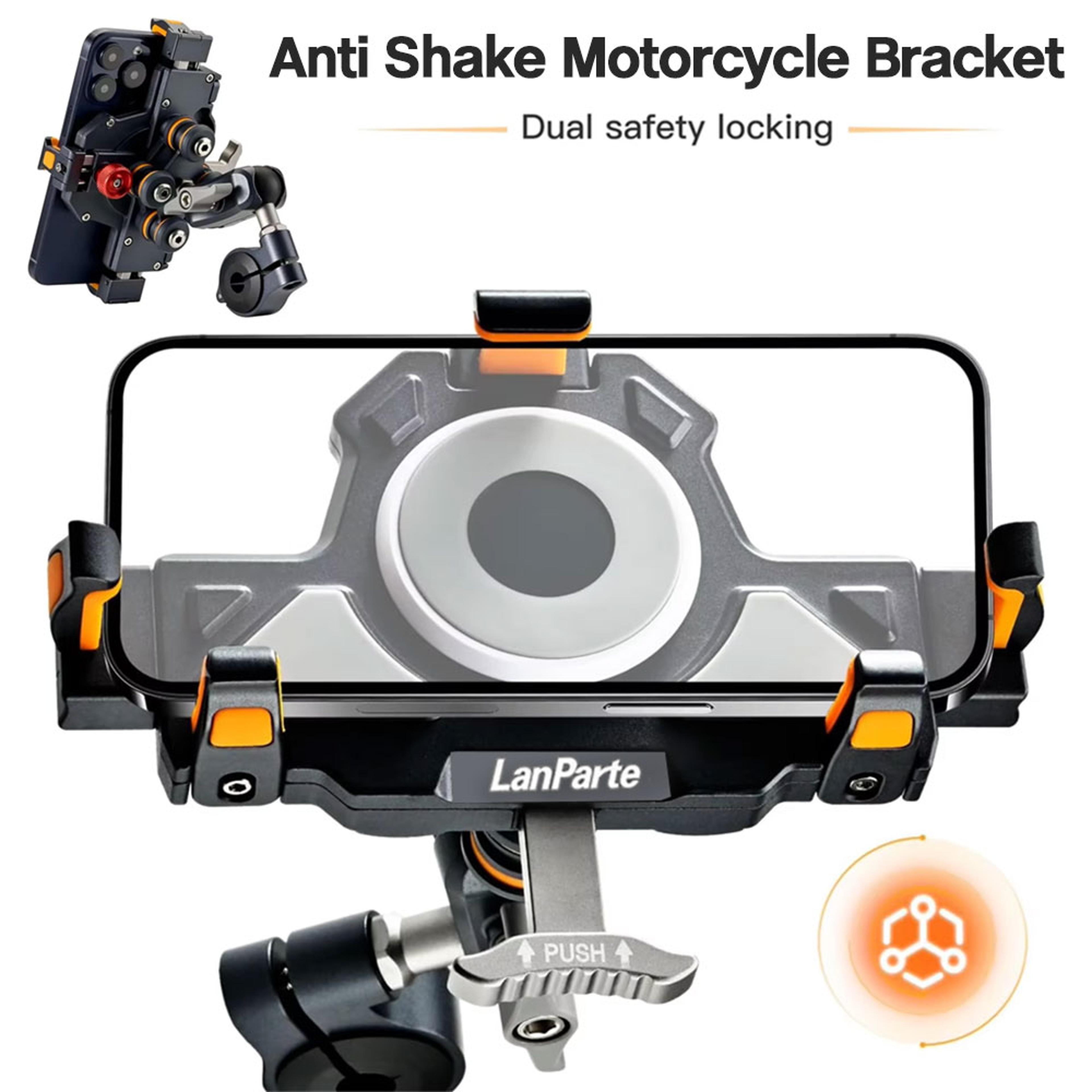 Universal Motorcycle Phone Holder Adjustable Anti Shake Phone Mount For Bikes And Scooters 1